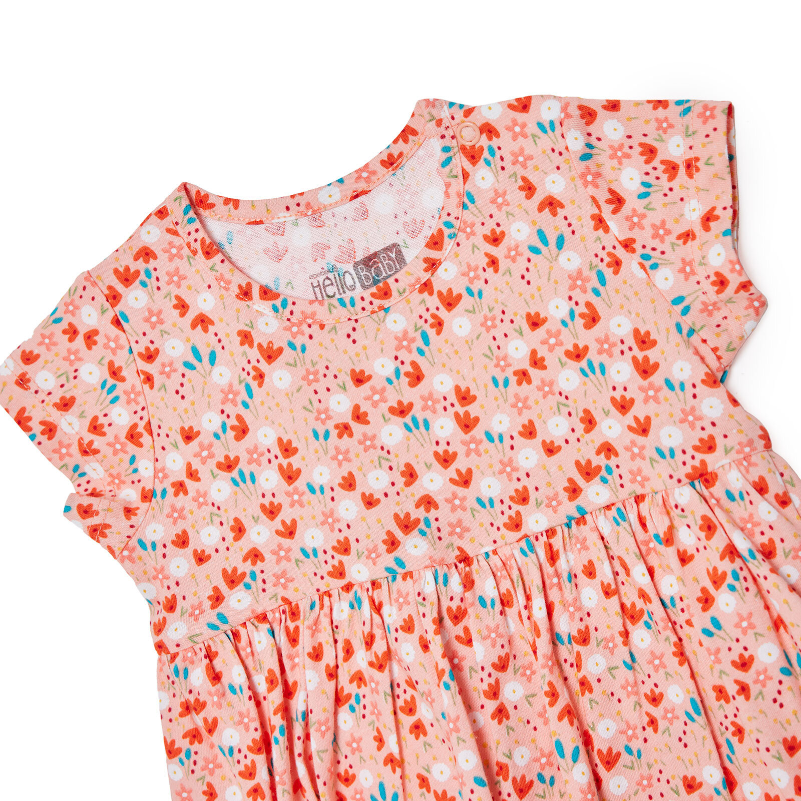 Kız Bebek Yenidoğan Elbise Body Bisiklet Yaka Kısa Kol