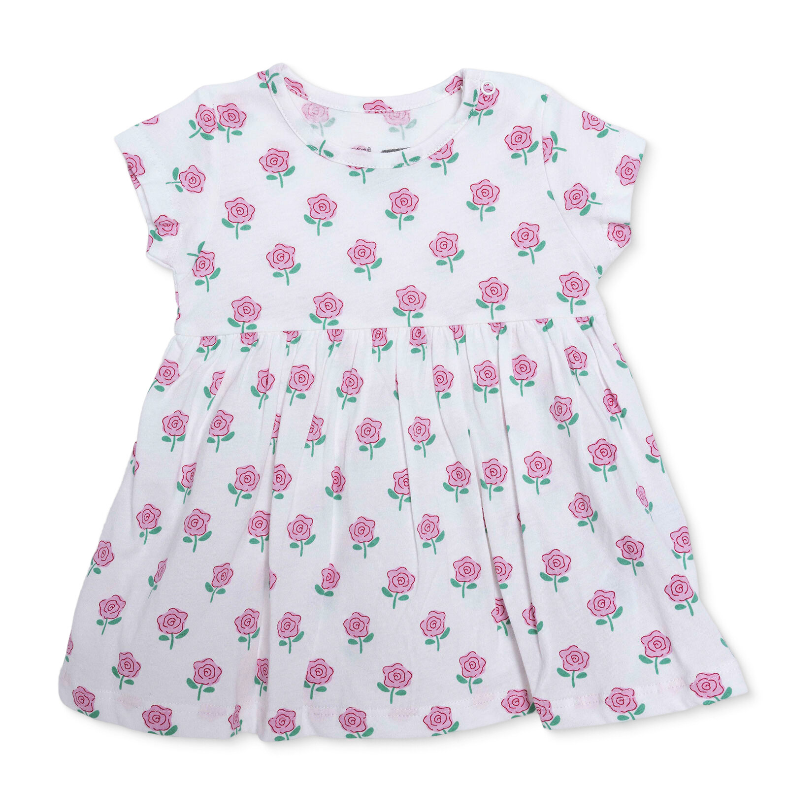 Kız Bebek Yenidoğan Elbise Body Bisiklet Yaka Kısa Kol