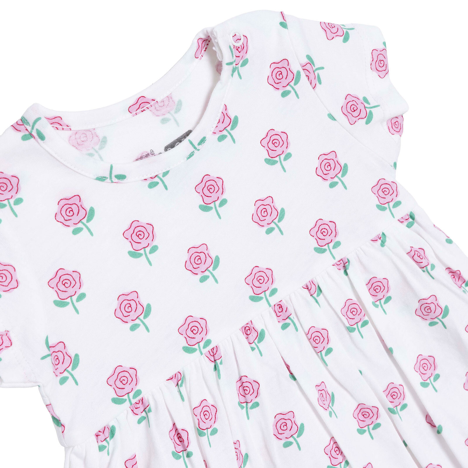 Kız Bebek Yenidoğan Elbise Body Bisiklet Yaka Kısa Kol