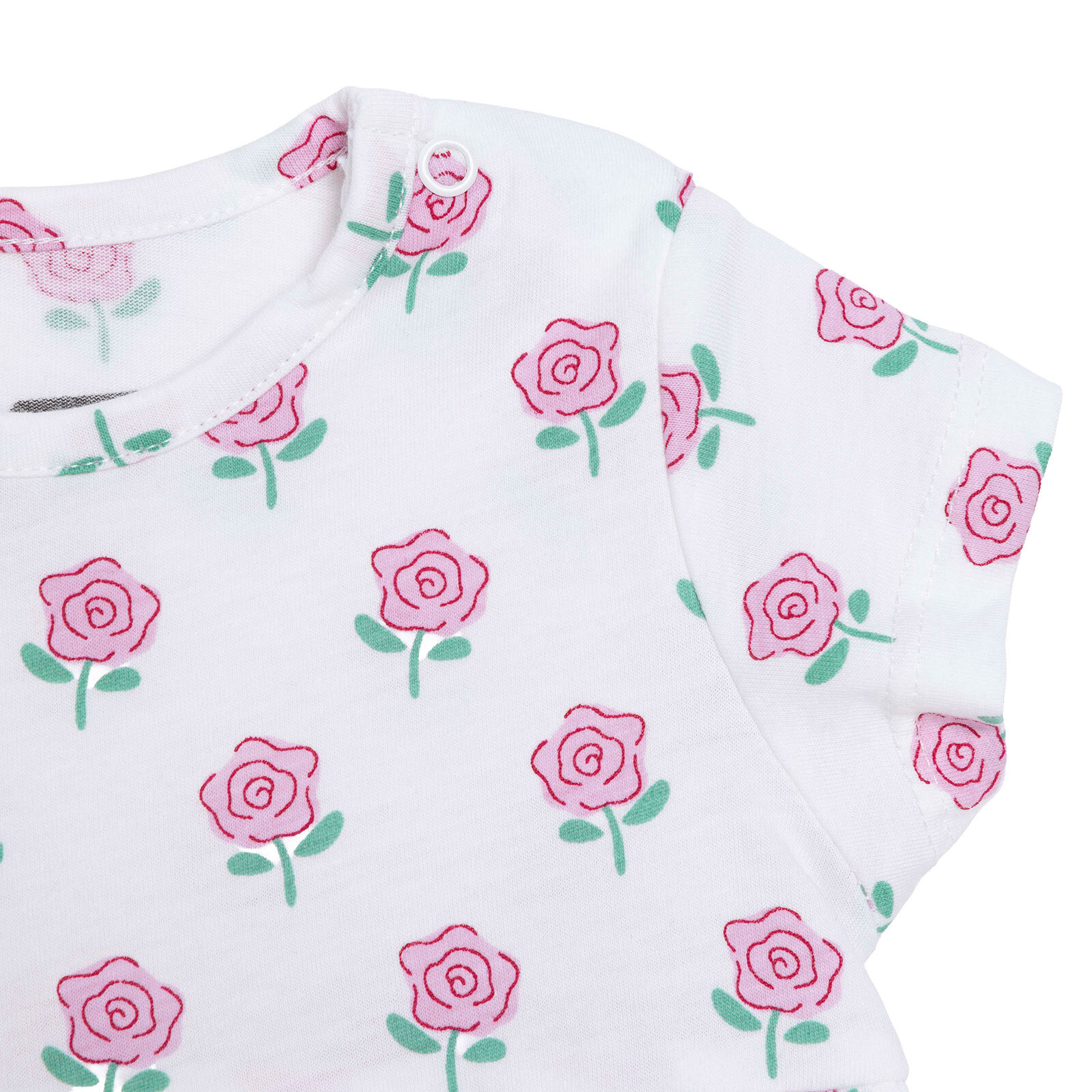 Kız Bebek Yenidoğan Elbise Body Bisiklet Yaka Kısa Kol