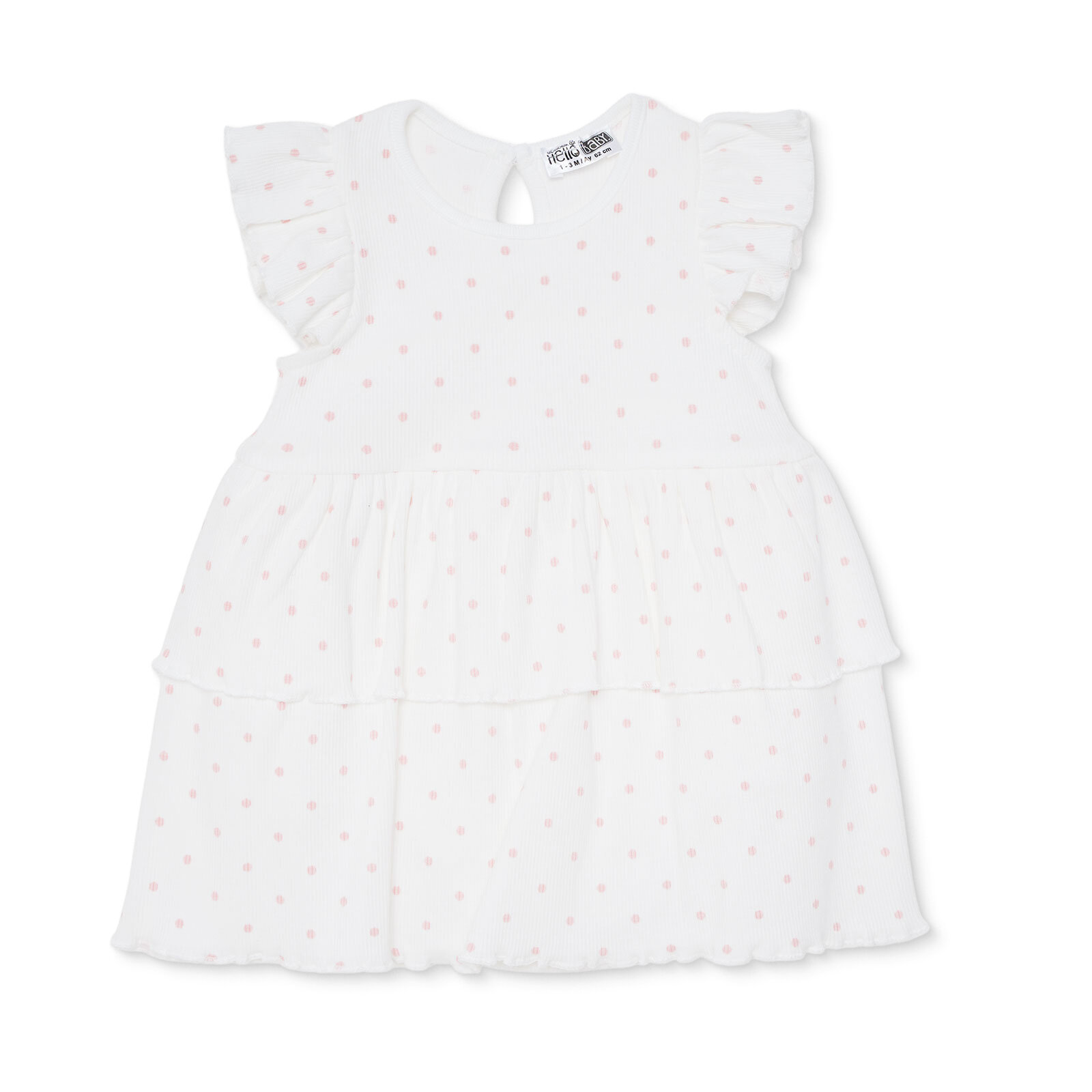 Kız Bebek Yenidoğan Elbise Body Bisiklet Yaka Kısa Kol