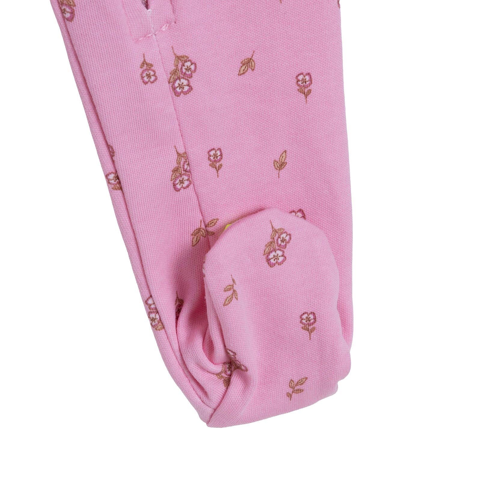 Kız Bebek Yenidoğan Floral Patikli Tulum Bisiklet Yaka Uzun Kol Patikli Paça