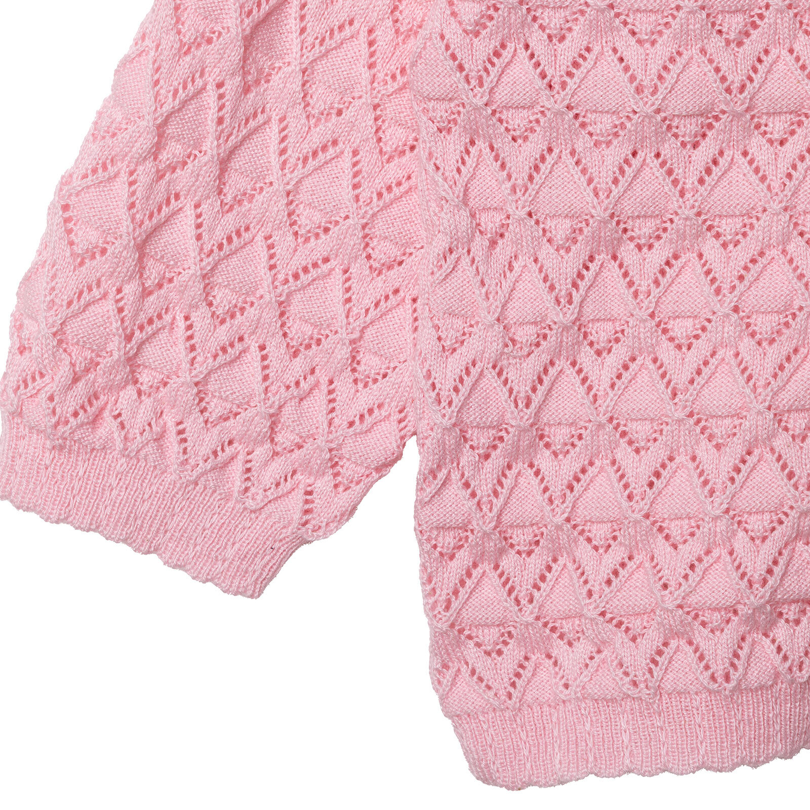 Kız Bebek Yenidoğan Floral Triko Hırka Bisiklet Yaka Uzun Kol