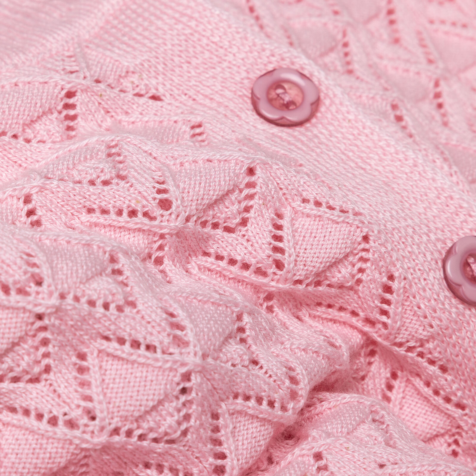 Kız Bebek Yenidoğan Floral Triko Hırka Bisiklet Yaka Uzun Kol