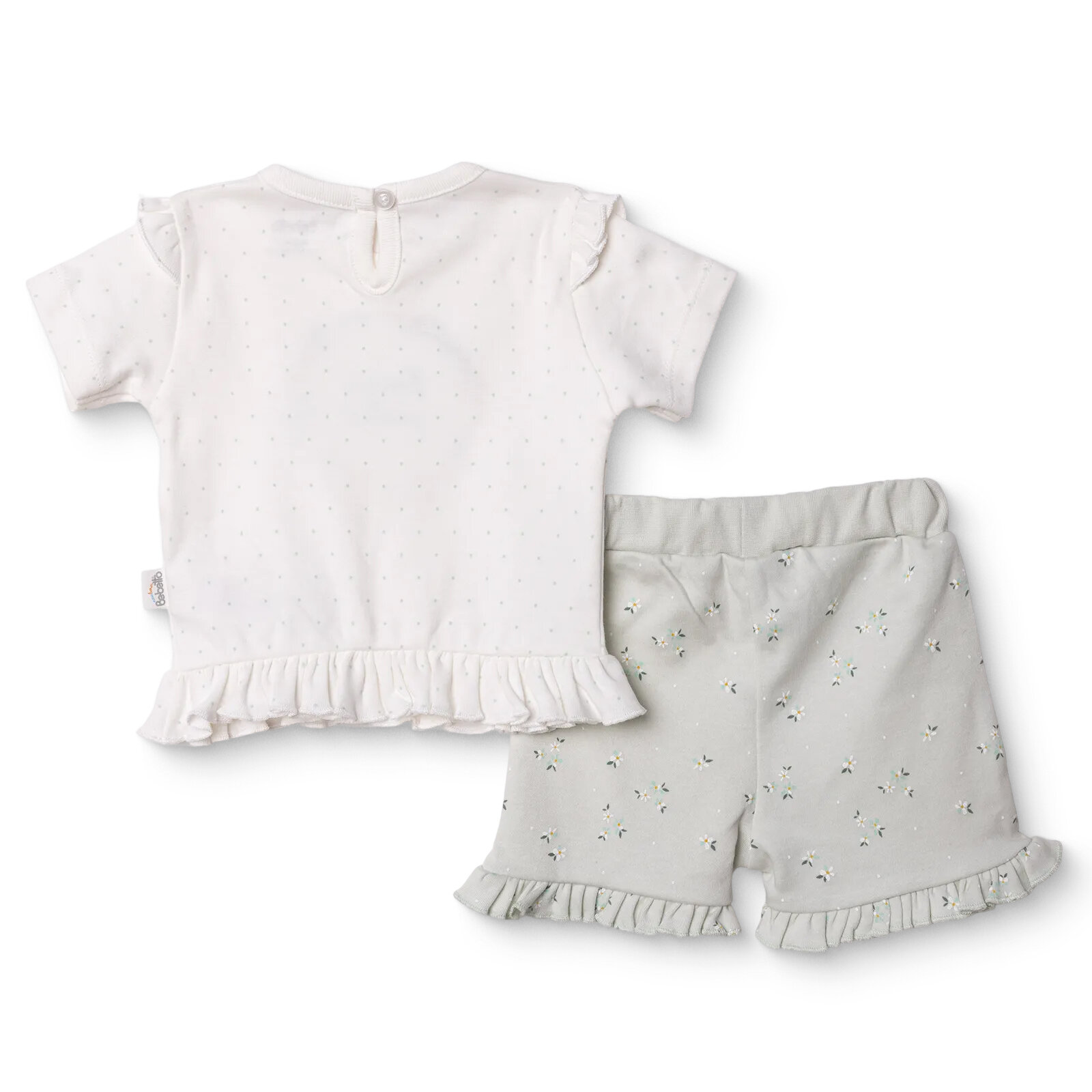 Kız Bebek Yenidoğan Flower Garden Tshirt-Şort İnterlok Bisiklet Yaka Kısa Kol Desenli Paça