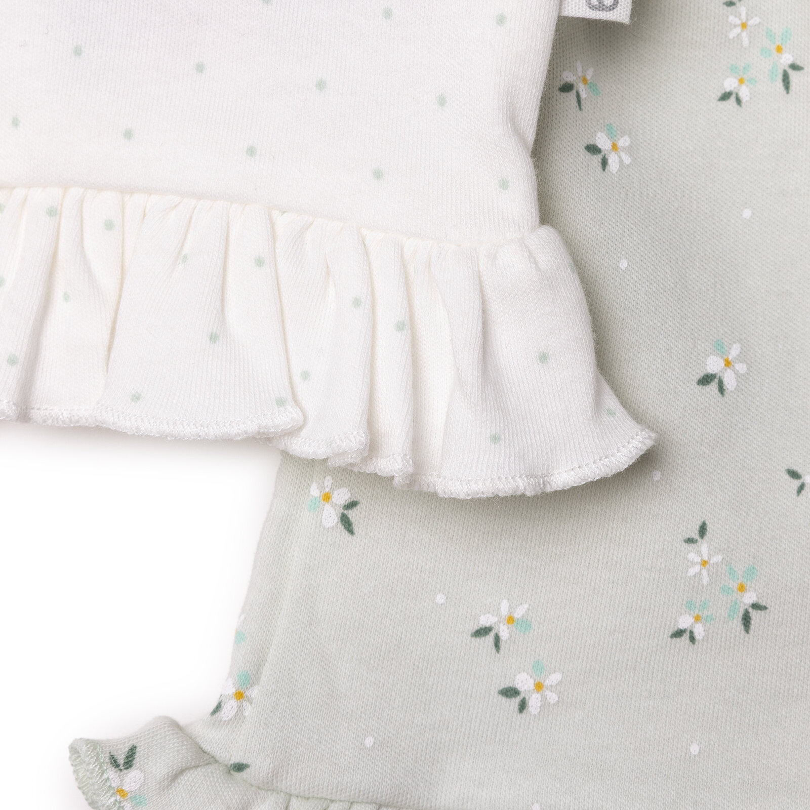 Kız Bebek Yenidoğan Flower Garden Tshirt-Şort İnterlok Bisiklet Yaka Kısa Kol Desenli Paça