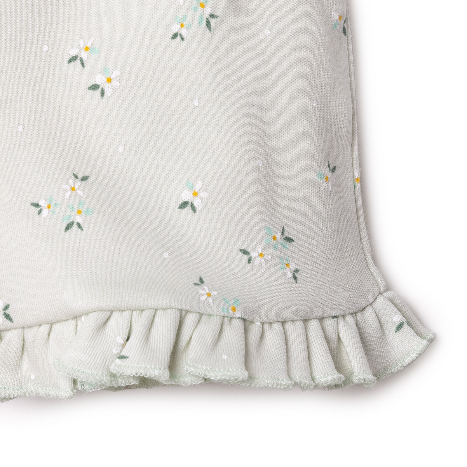 Kız Bebek Yenidoğan Flower Garden Tshirt-Şort İnterlok Bisiklet Yaka Kısa Kol Desenli Paça