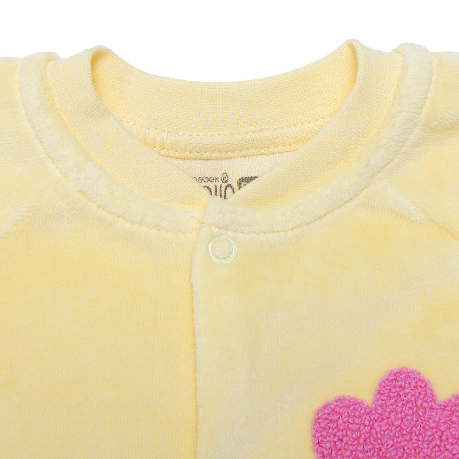 Kız Bebek Yenidoğan Kadife Patiksiz Tulum Bisiklet Yaka Uzun Kol Patiksiz Paça