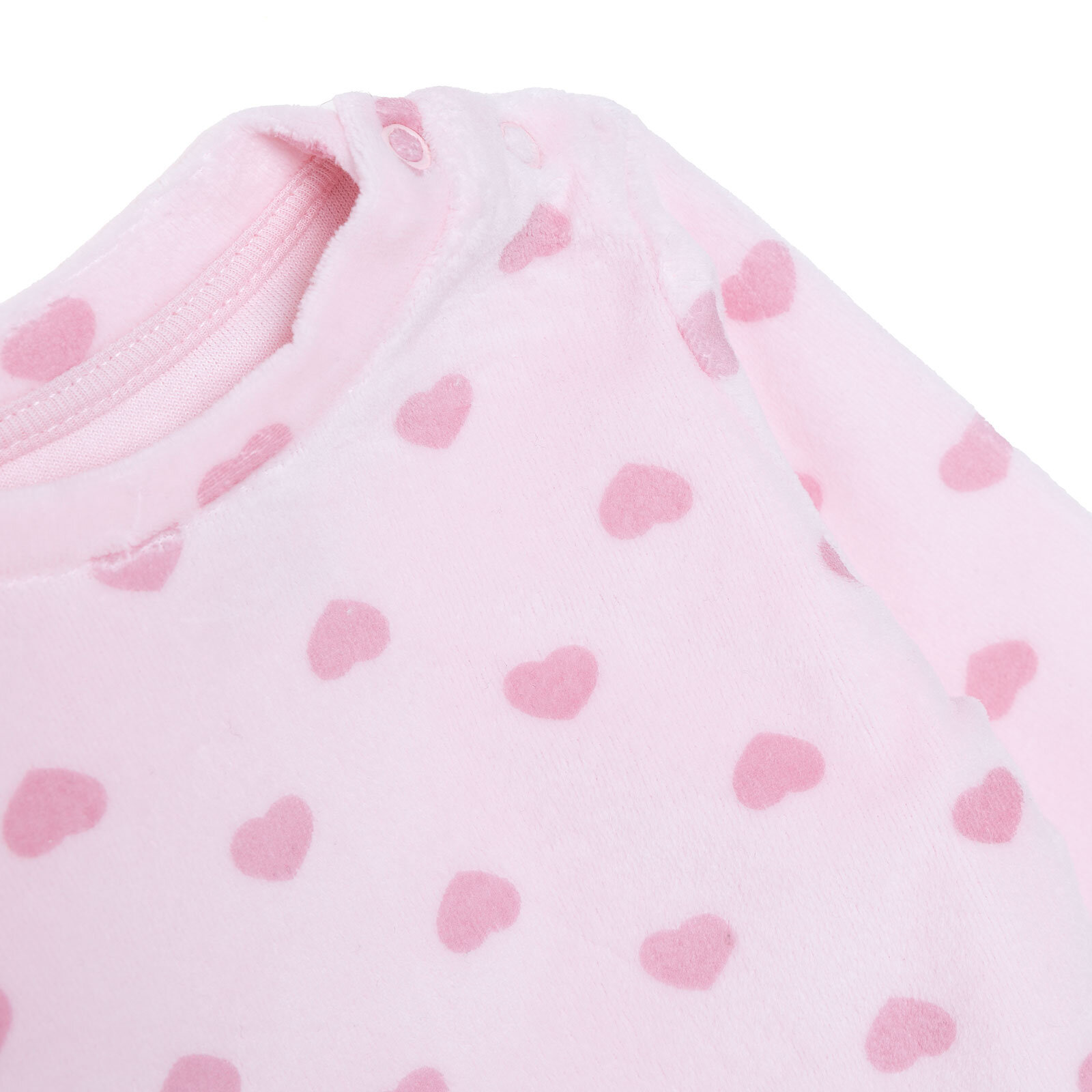 Kız Bebek Yenidoğan Kadife Sweatshirt-Patiksiz Alt Bisiklet Yaka Uzun Kol Patiksiz Paça