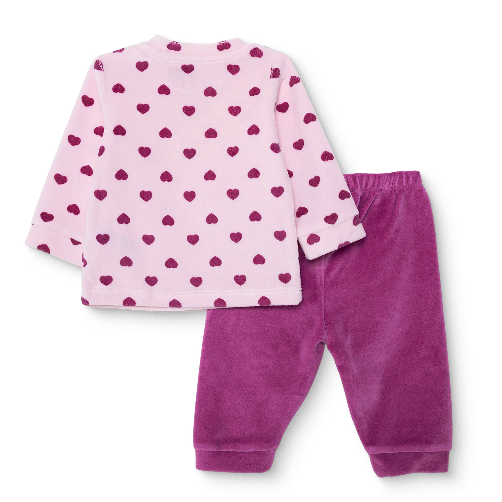 Kız Bebek Yenidoğan Kadife Sweatshirt-Patiksiz Alt Bisiklet Yaka Uzun Kol Patiksiz Paça