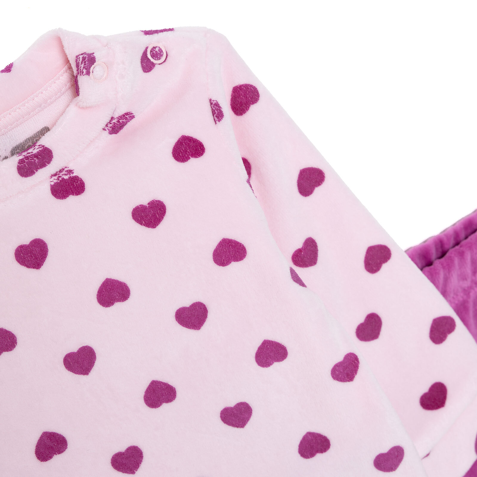 Kız Bebek Yenidoğan Kadife Sweatshirt-Patiksiz Alt Bisiklet Yaka Uzun Kol Patiksiz Paça