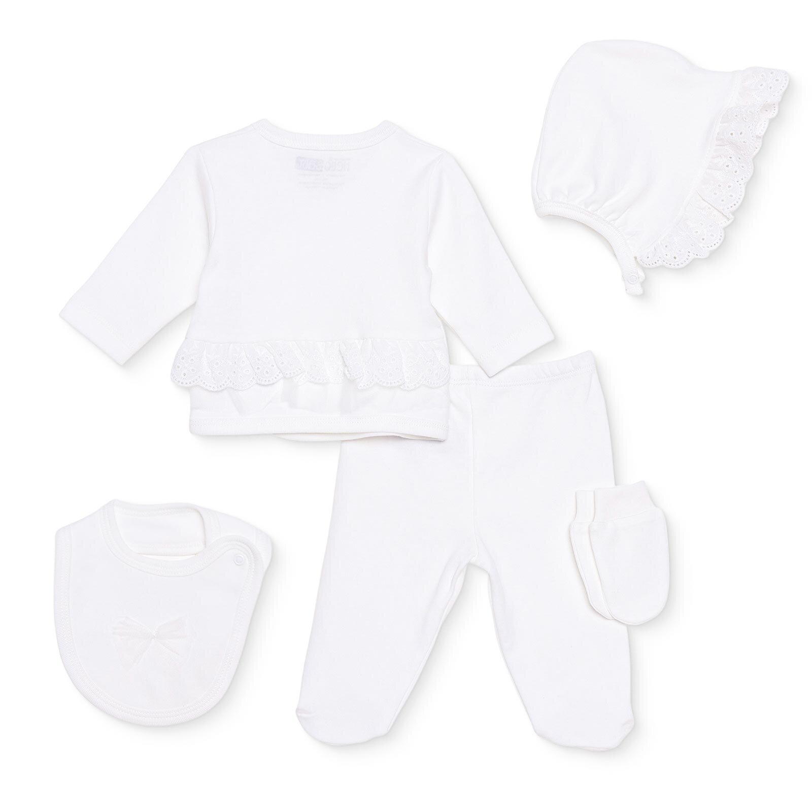 Kız Bebek Yenidoğan Mevlüt Kıyafeti İnterlok Bisiklet Yaka Uzun Kol Patikli Paça