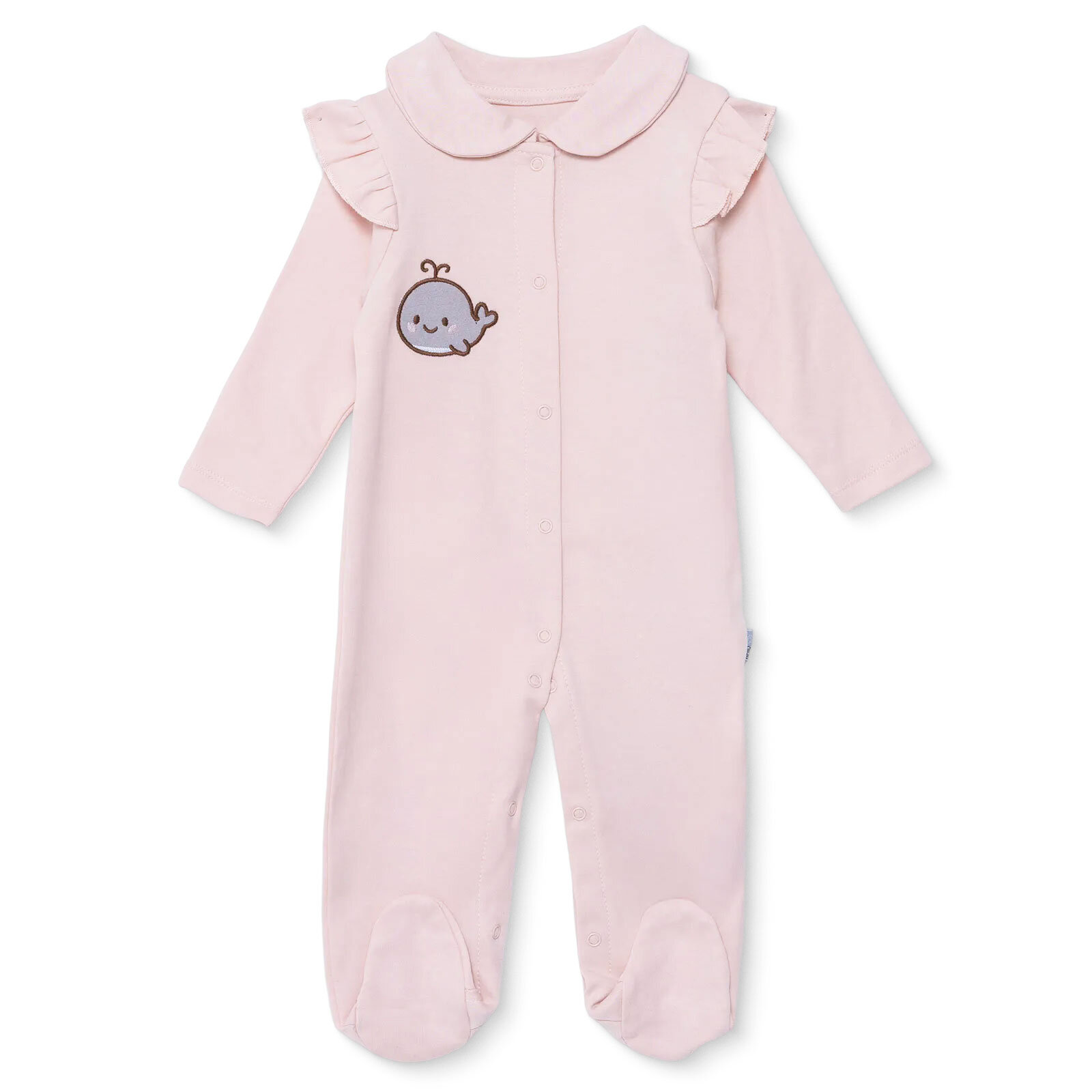 Kız Bebek Yenidoğan Patikli Tulum İnterlok Bebe Yaka Uzun Kol Patikli Paça