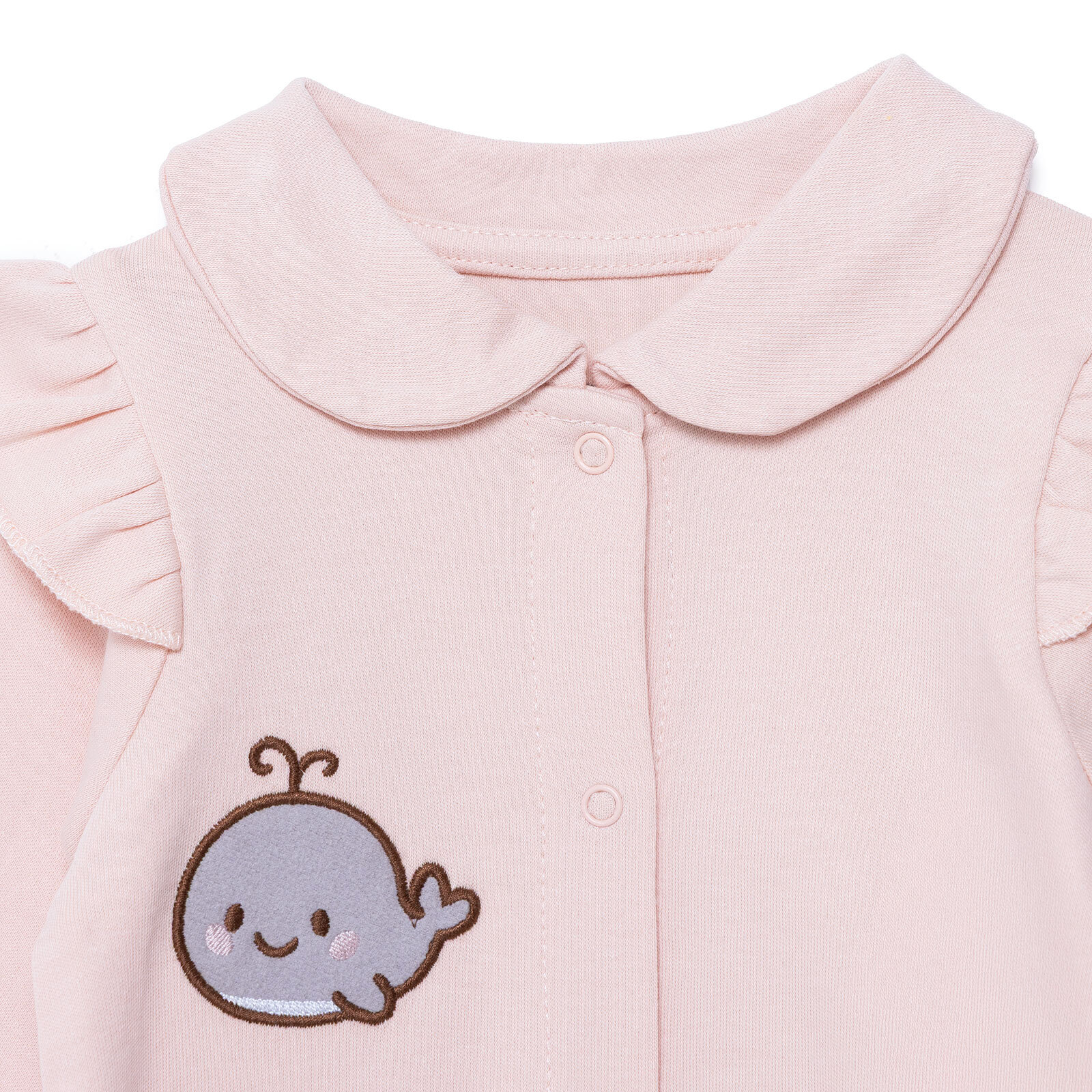 Kız Bebek Yenidoğan Patikli Tulum İnterlok Bebe Yaka Uzun Kol Patikli Paça