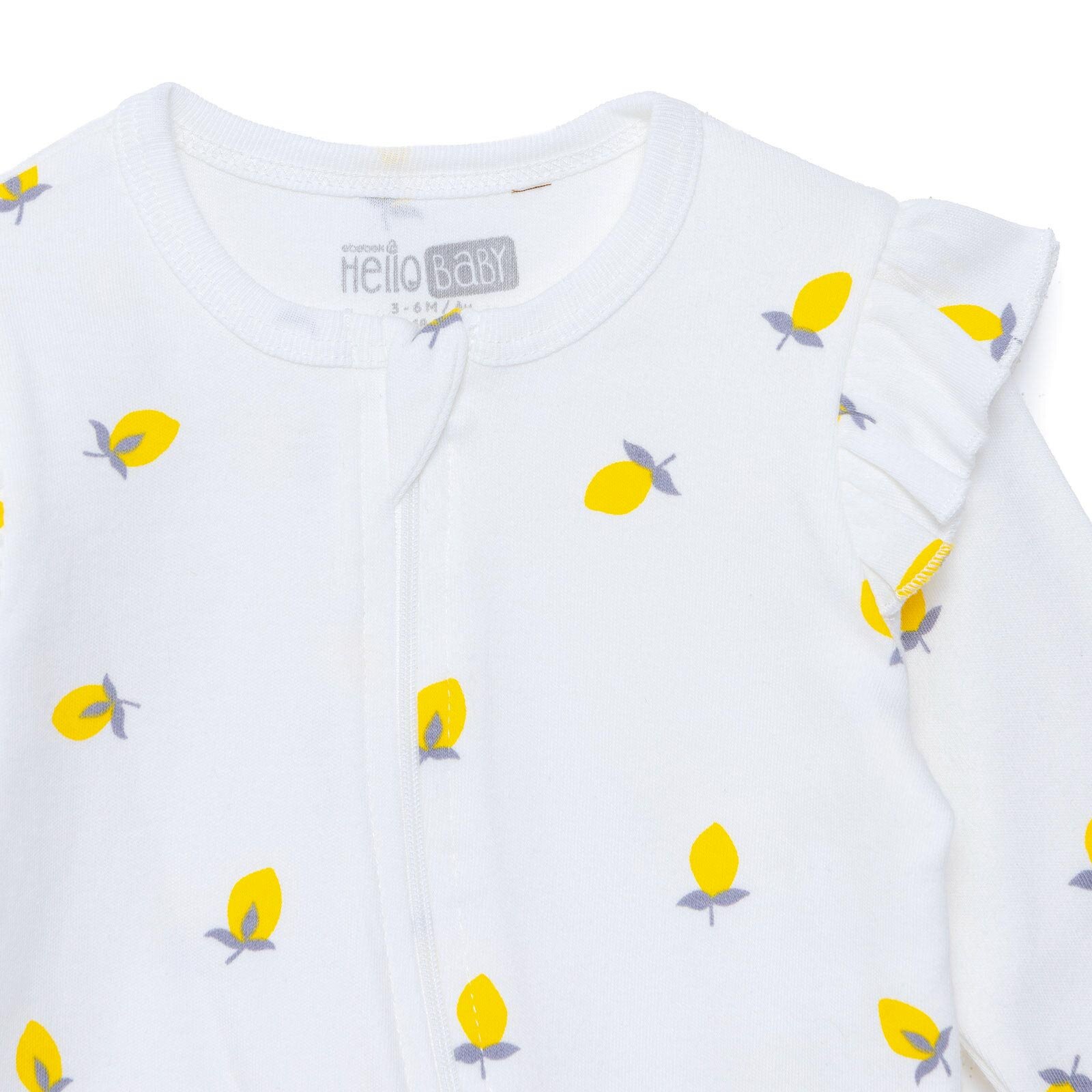 Kız Bebek Yenidoğan Patikli Tulum İnterlok Bisiklet Yaka Uzun Kol Patikli Paça