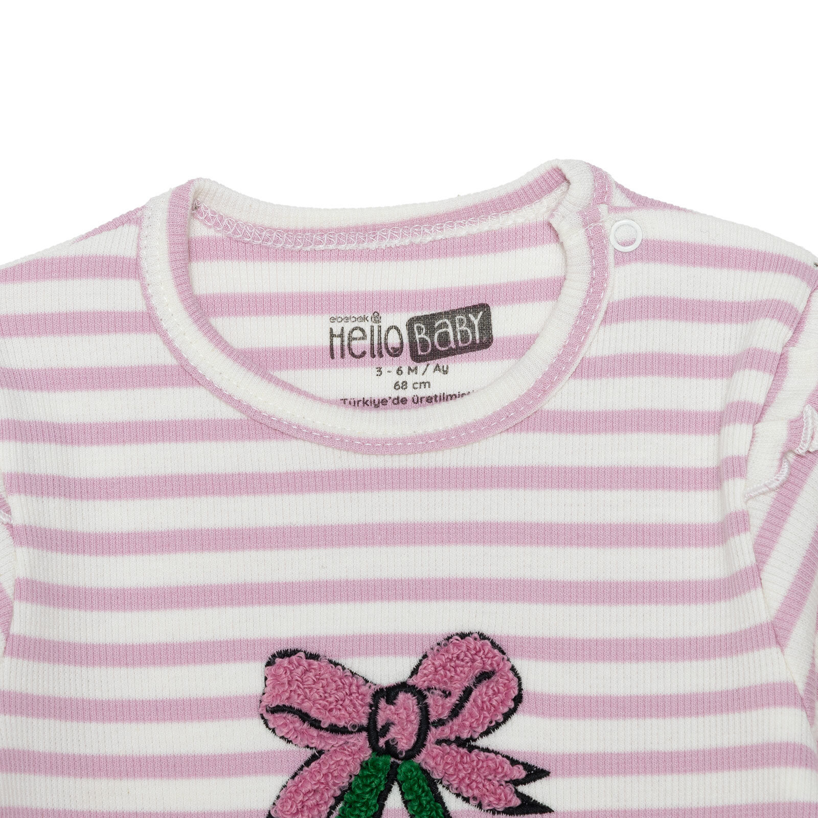 Kız Bebek Yenidoğan Patikli Tulum Kaşkorse Bisiklet Yaka Uzun Kol Patiksiz Paça