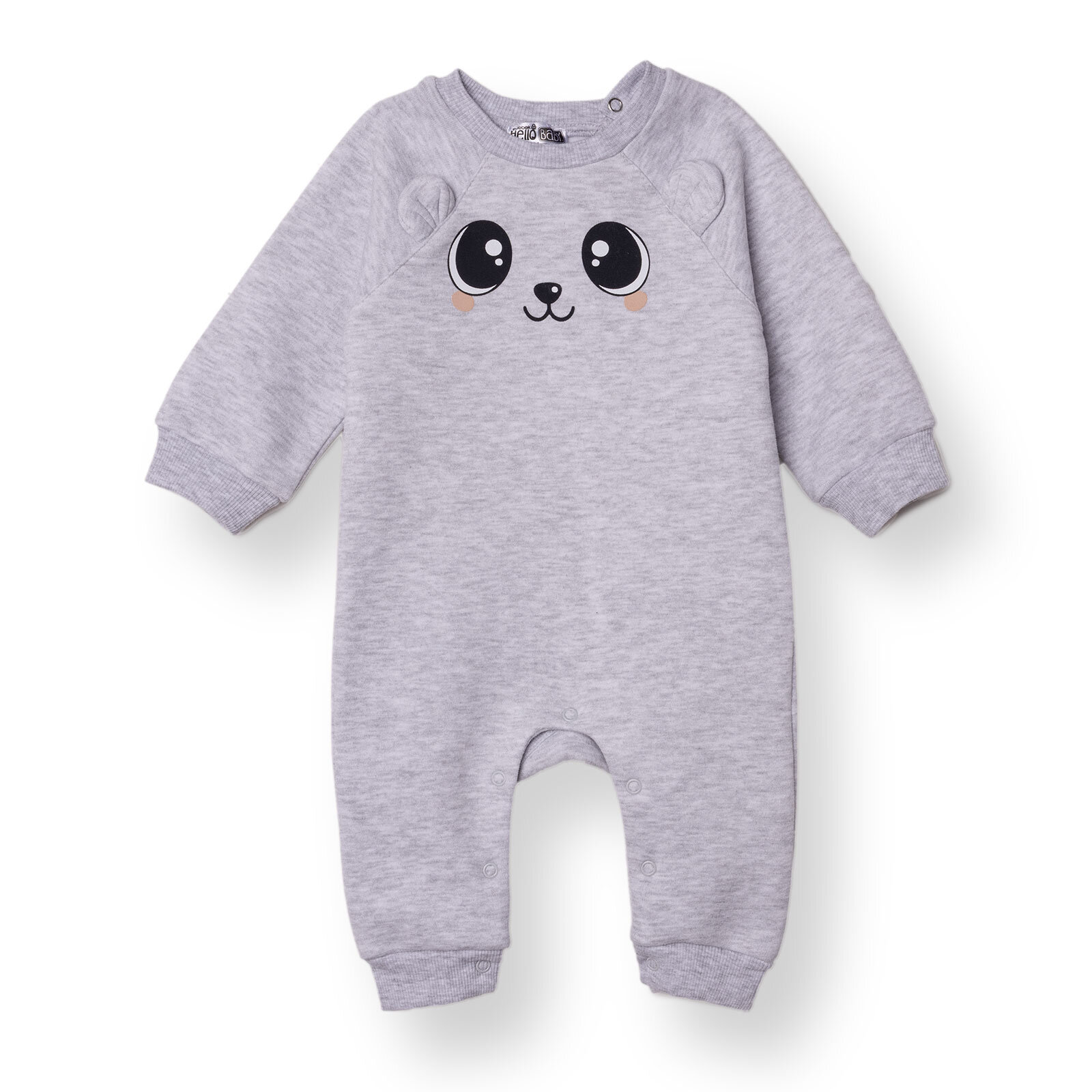 Kız Bebek Yenidoğan Patiksiz Tulum Şardonlu Üç İplik Bisiklet Yaka Uzun Kol Patiksiz Paça