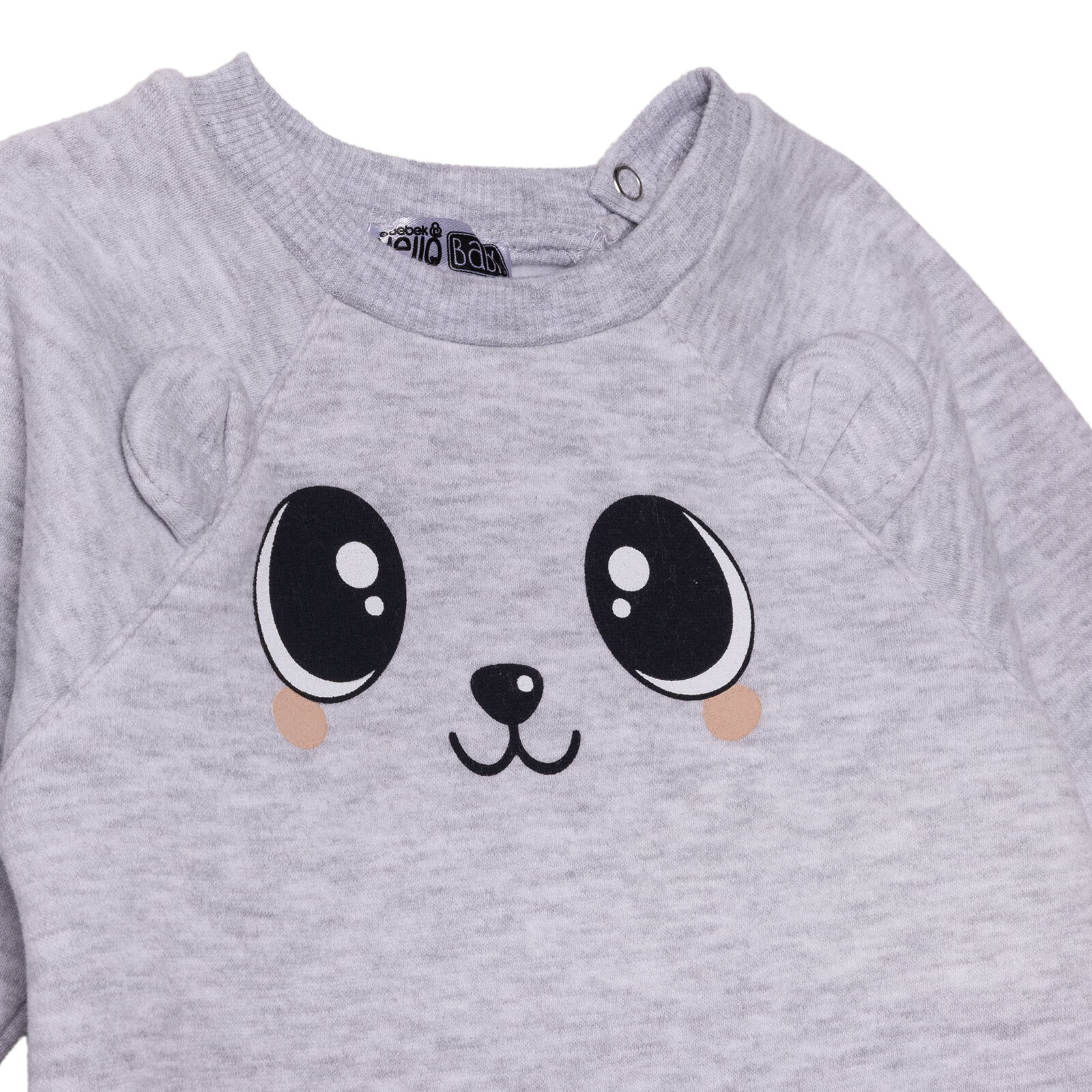 Kız Bebek Yenidoğan Patiksiz Tulum Şardonlu Üç İplik Bisiklet Yaka Uzun Kol Patiksiz Paça