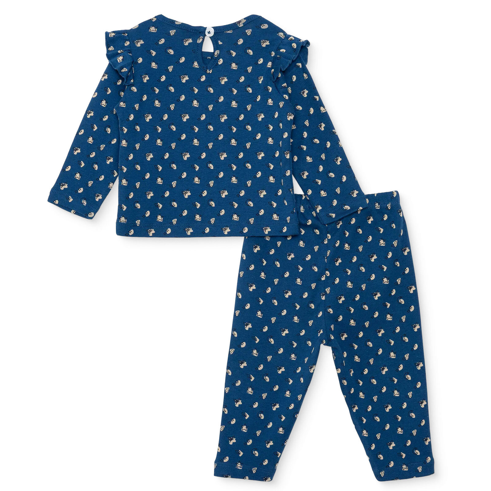 Kız Bebek Yenidoğan Sweatshirt-Patiksiz Alt Bisiklet Yaka Uzun Kol Patiksiz Paça