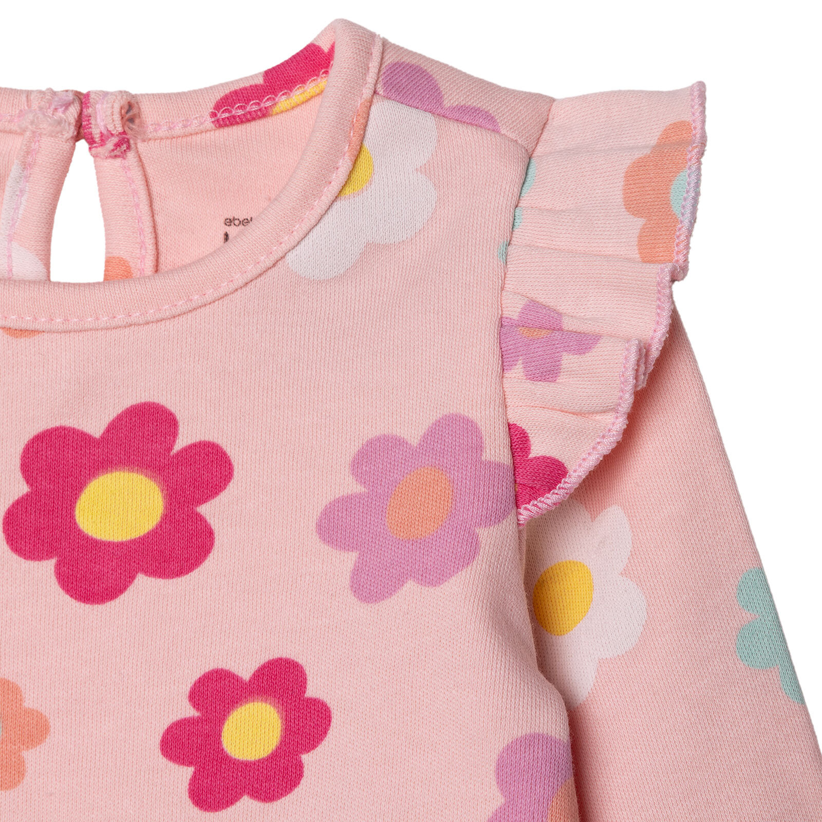 Kız Bebek Yenidoğan Sweatshirt-Patiksiz İnterlok Bisiklet Yaka Uzun Kol Patiksiz