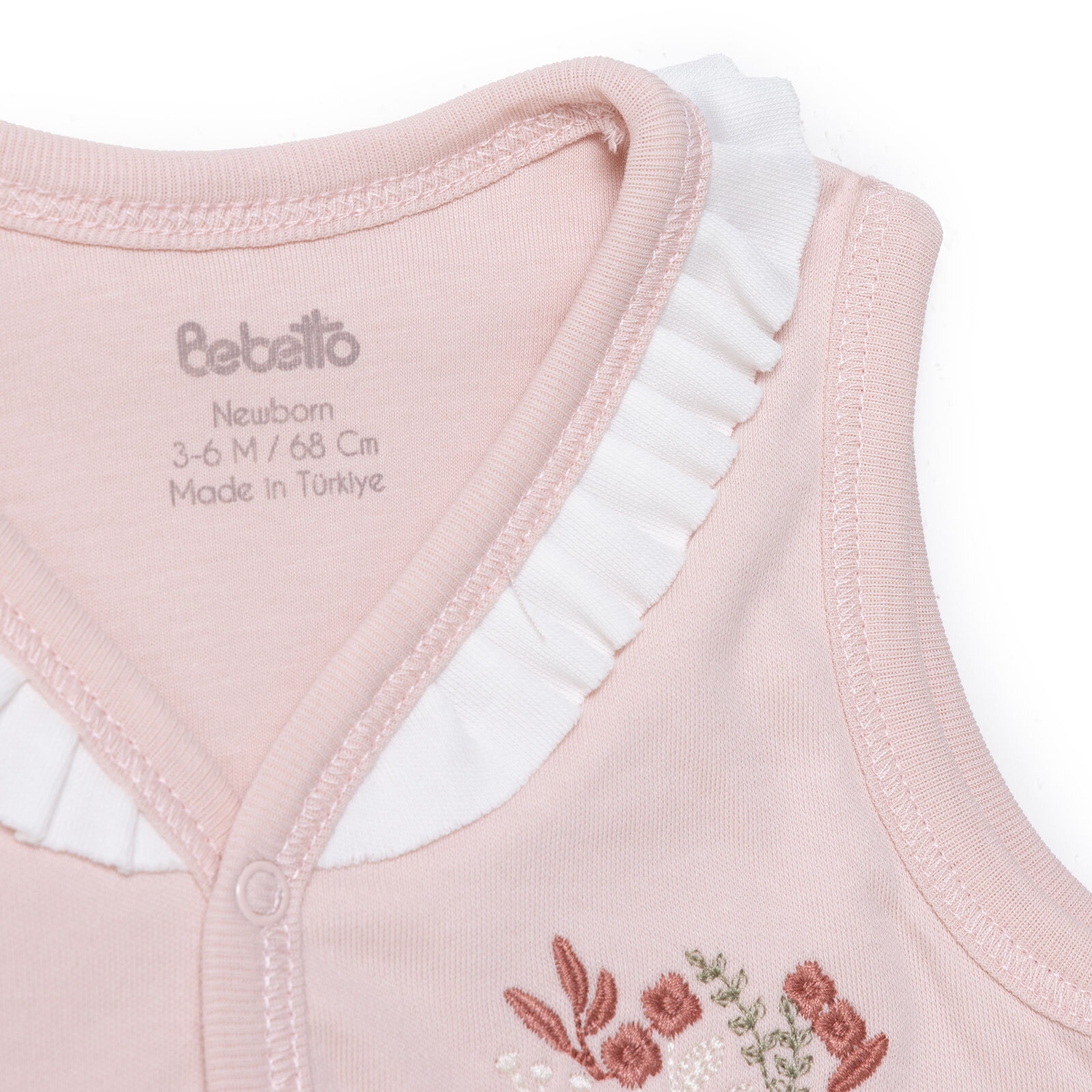 Kız Bebek Yenidoğan Tiny Florist Yelek İnterlok V Yaka Atlet Kol