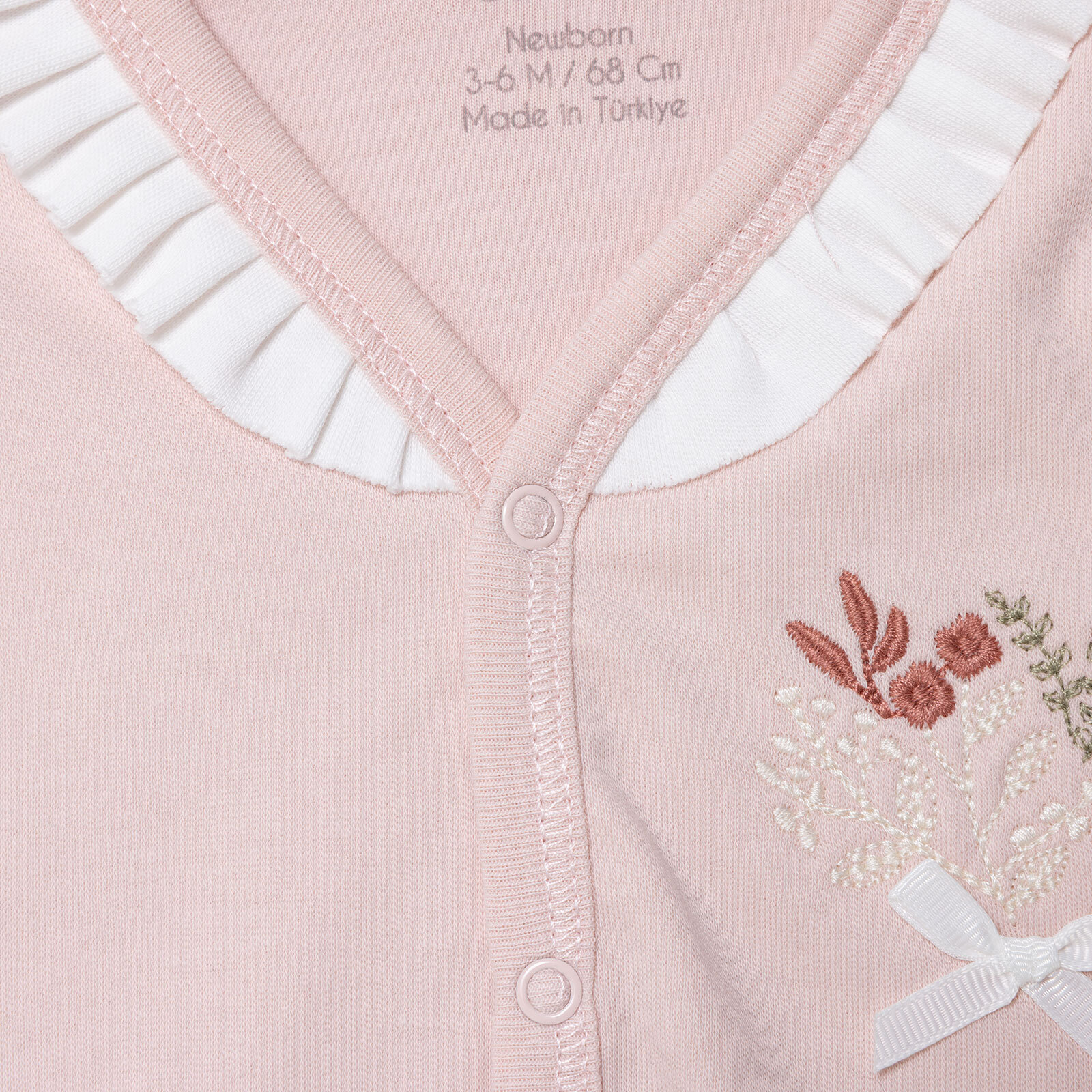 Kız Bebek Yenidoğan Tiny Florist Yelek İnterlok V Yaka Atlet Kol