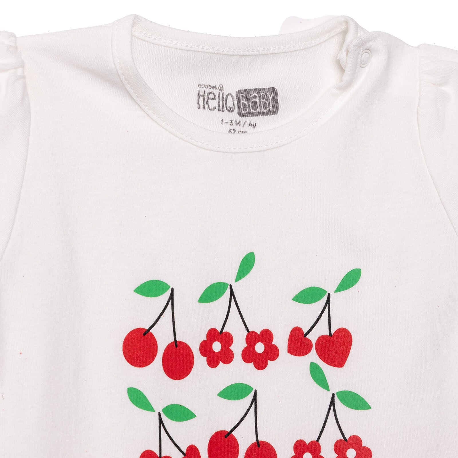 Kız Bebek Yenidoğan Tshirt-Şort Bisiklet Yaka Kısa Kol Reçme Paça