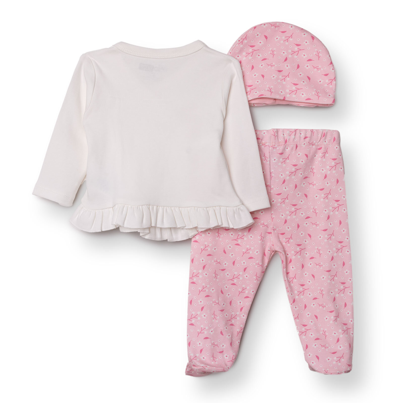 Kız Bebek Yenidoğan Zıbın-Şapka-Patikli Alt İnterlok V Yaka Uzun Kol Patikli Paça Kız Bebek Yenidoğan Zıbın-Şapka-Patikli Alt İnterlok V Yaka Uzun Kol Patikli Paça