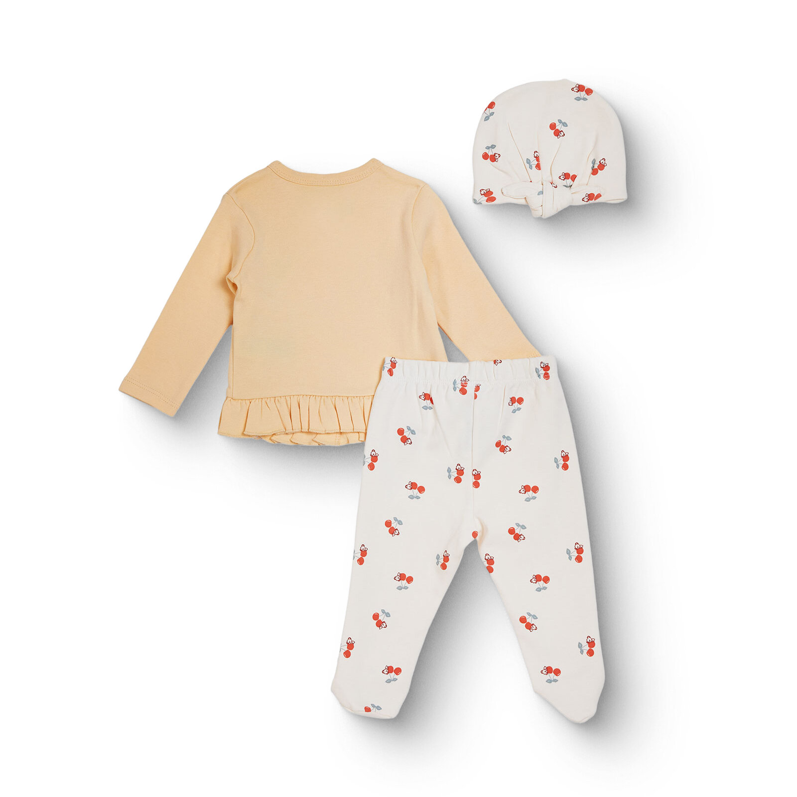 Kız Bebek Yenidoğan Zıbın-Şapka-Patikli V Yaka Uzun Kol Patikli Paça