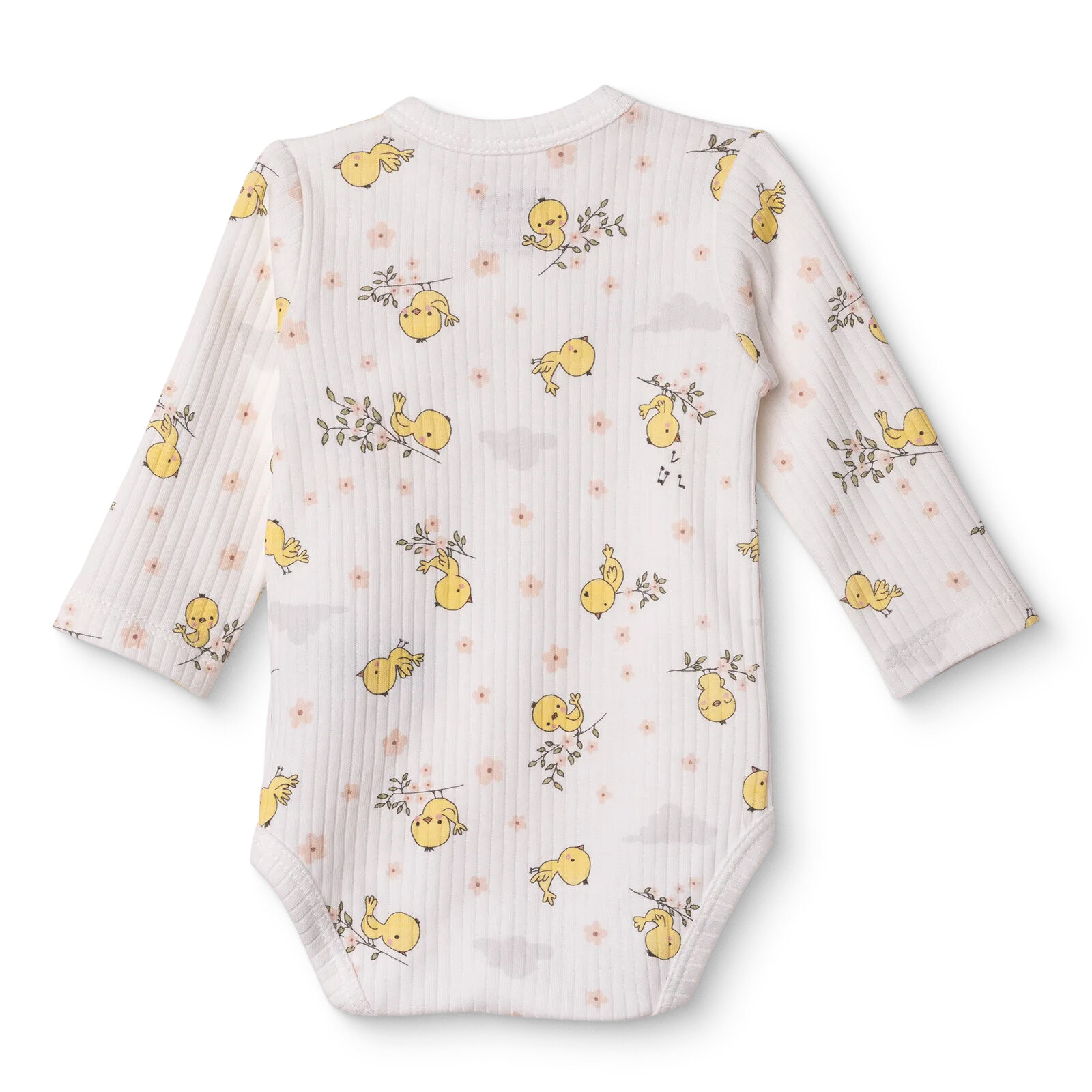 Kız Bebek Zıbın Body İnterlok V Yaka Uzun Kol