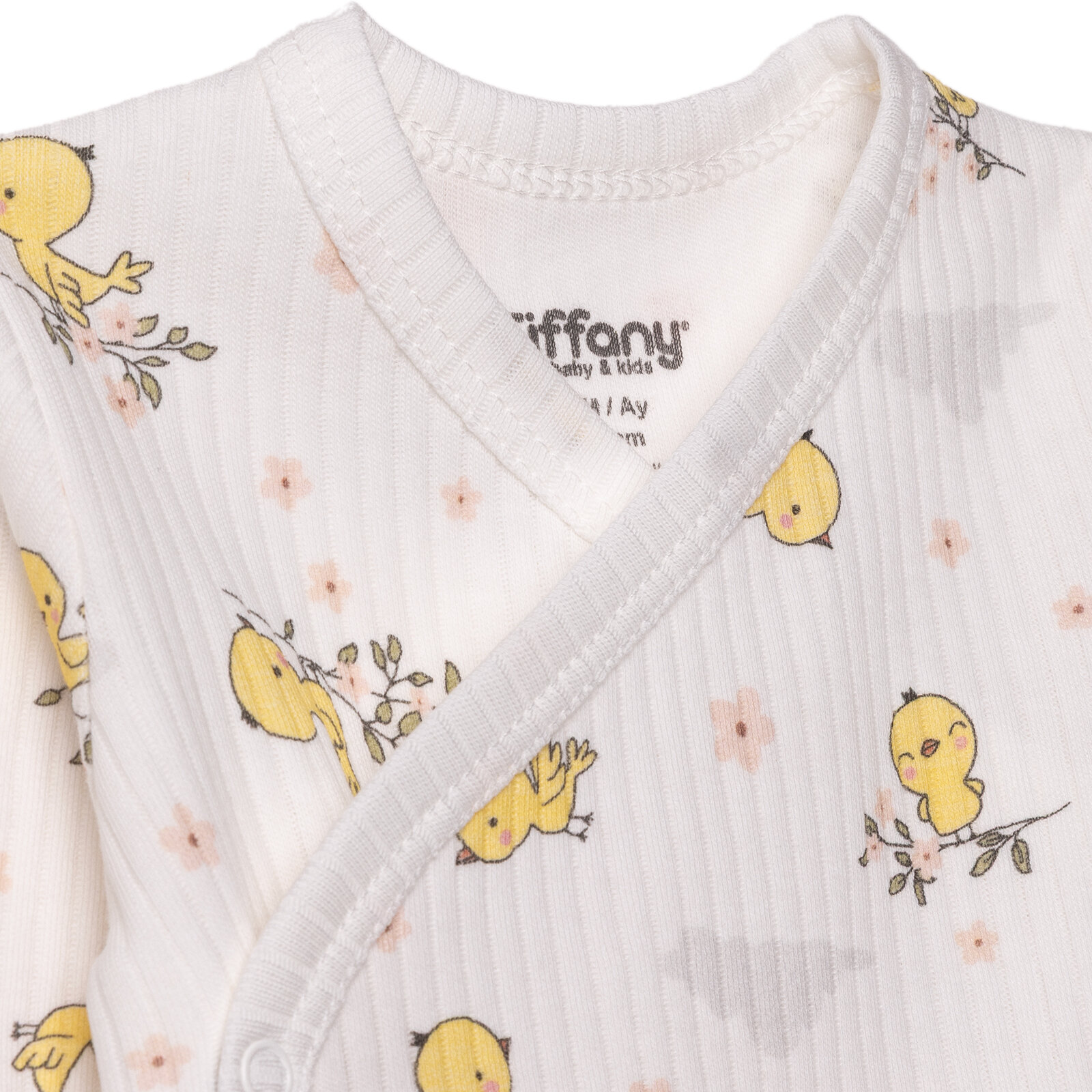 Kız Bebek Zıbın Body İnterlok V Yaka Uzun Kol