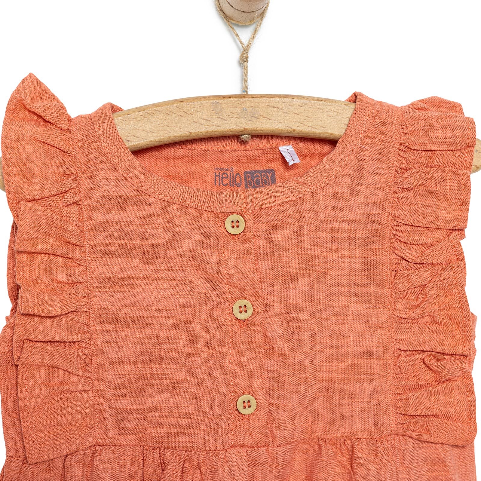 Kız Bebek Zıbn Atlet Body Müslin Kumaş Düğmeli Atlet Kol Nar Çiçeği