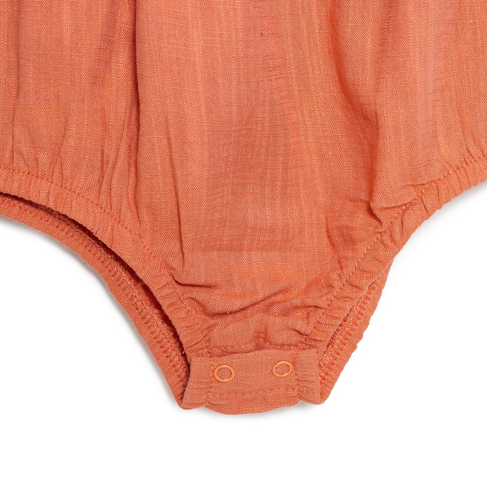 Kız Bebek Zıbn Atlet Body Müslin Kumaş Düğmeli Atlet Kol Nar Çiçeği