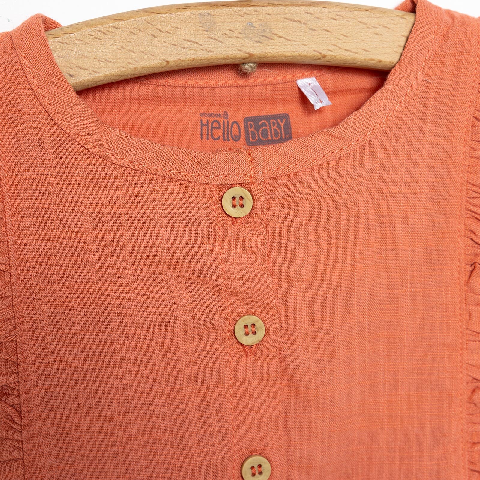 Kız Bebek Zıbn Atlet Body Müslin Kumaş Düğmeli Atlet Kol Nar Çiçeği