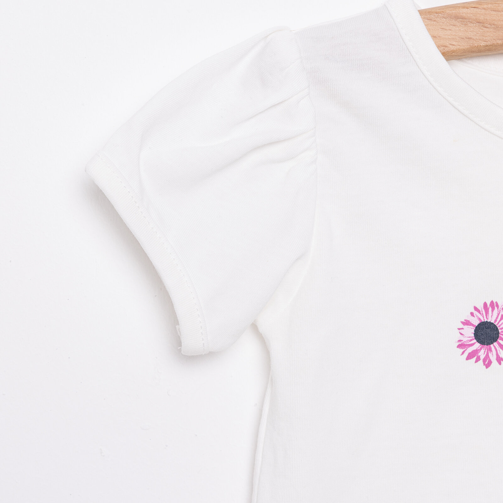 Kız Çiçek Baskılı Tshirt-Tayt Kız Bebek