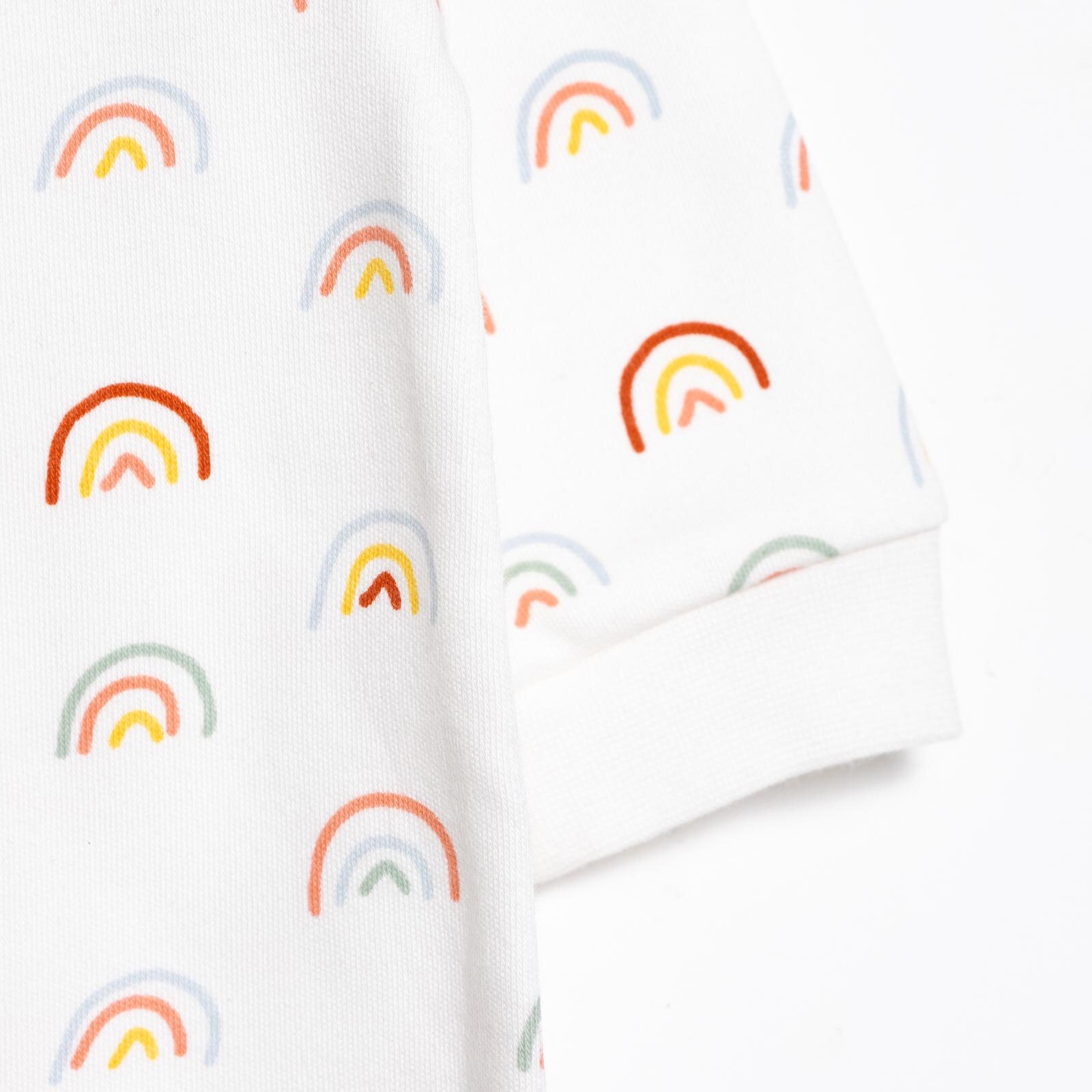 Kız Gökkuşağı Desenli  Fermuarlı Patiksiz Tulum Kız Bebek