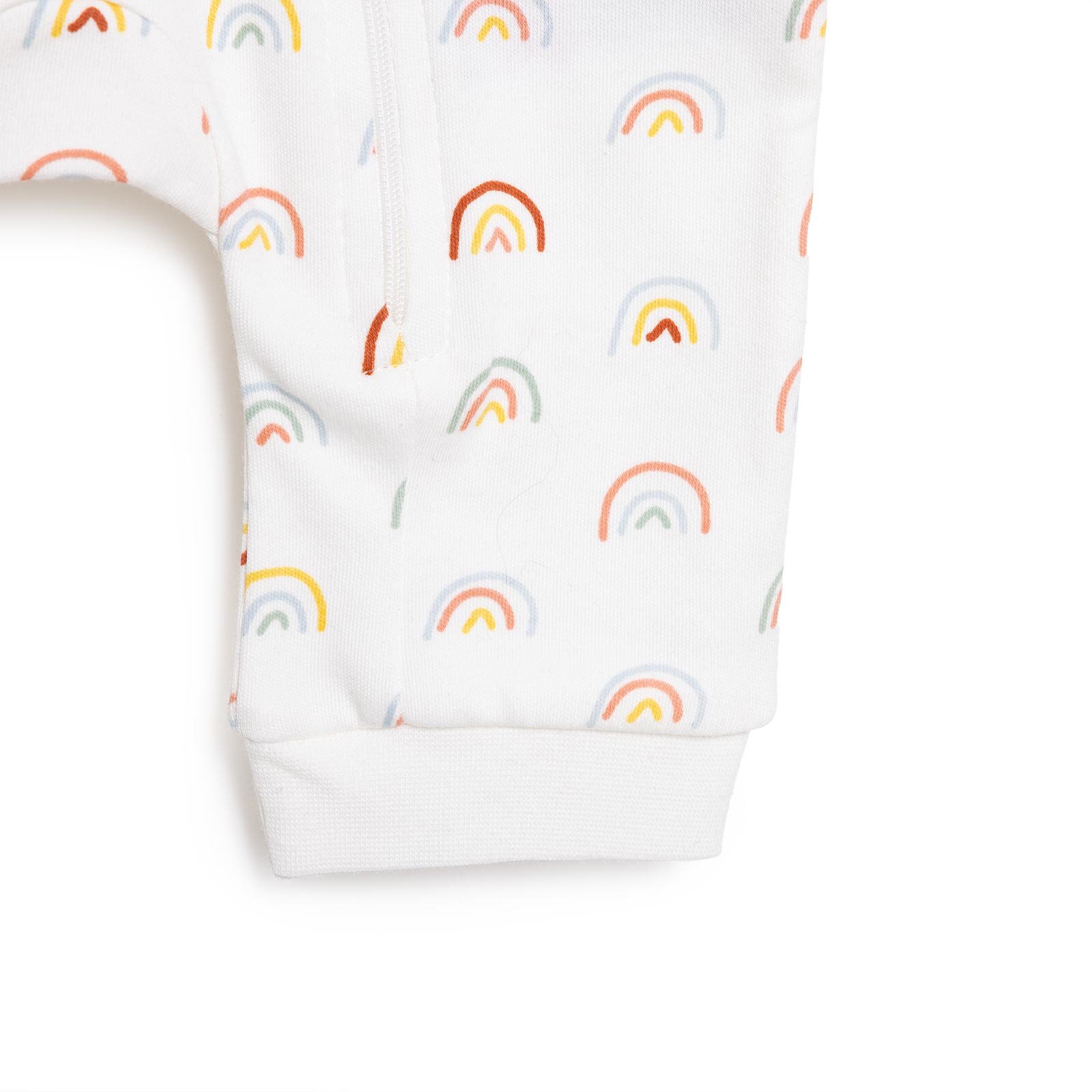 Kız Gökkuşağı Desenli  Fermuarlı Patiksiz Tulum Kız Bebek