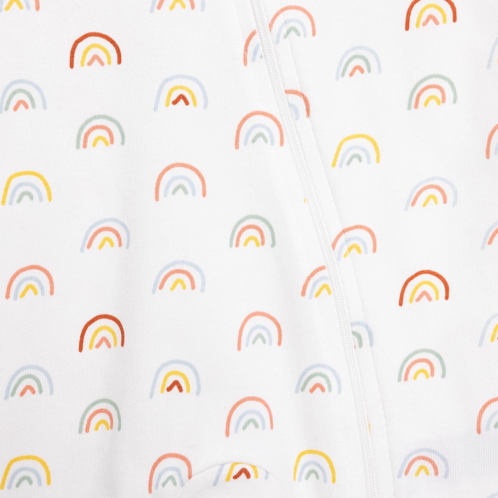 Kız Gökkuşağı Desenli  Fermuarlı Patiksiz Tulum Kız Bebek