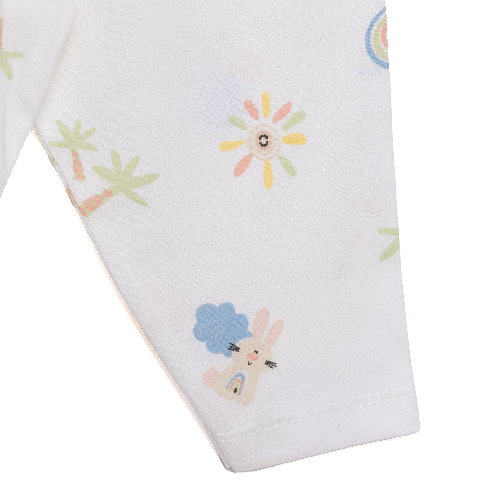 Kız Gökkuşağı Desenli Uzun Kol Pijama Takımı