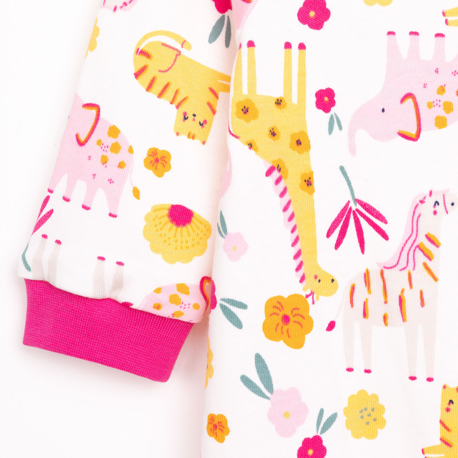 Kız Hayvan Desenli Uzun Kol Fermuarlı Patiksiz Tulum