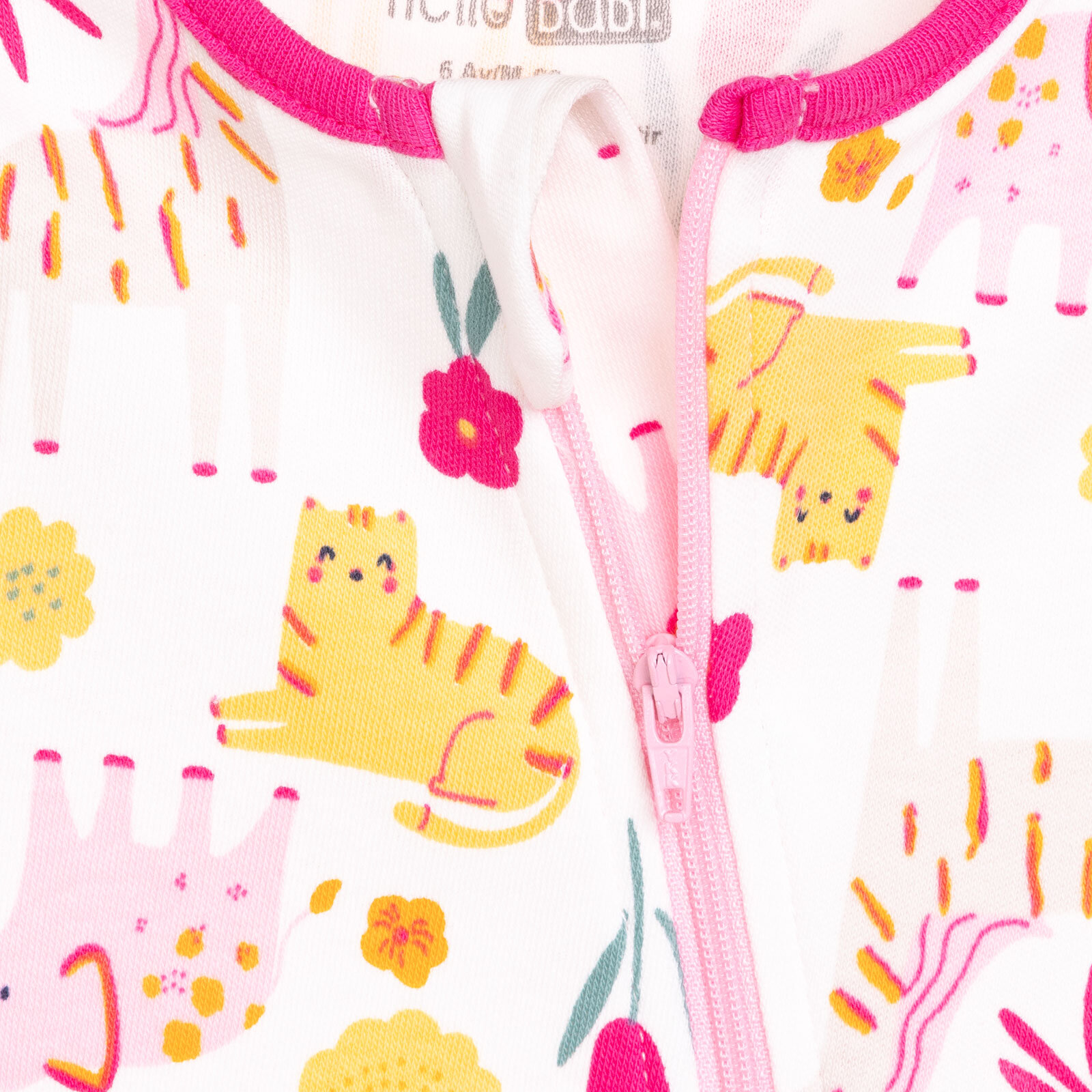 Kız Hayvan Desenli Uzun Kol Fermuarlı Patiksiz Tulum