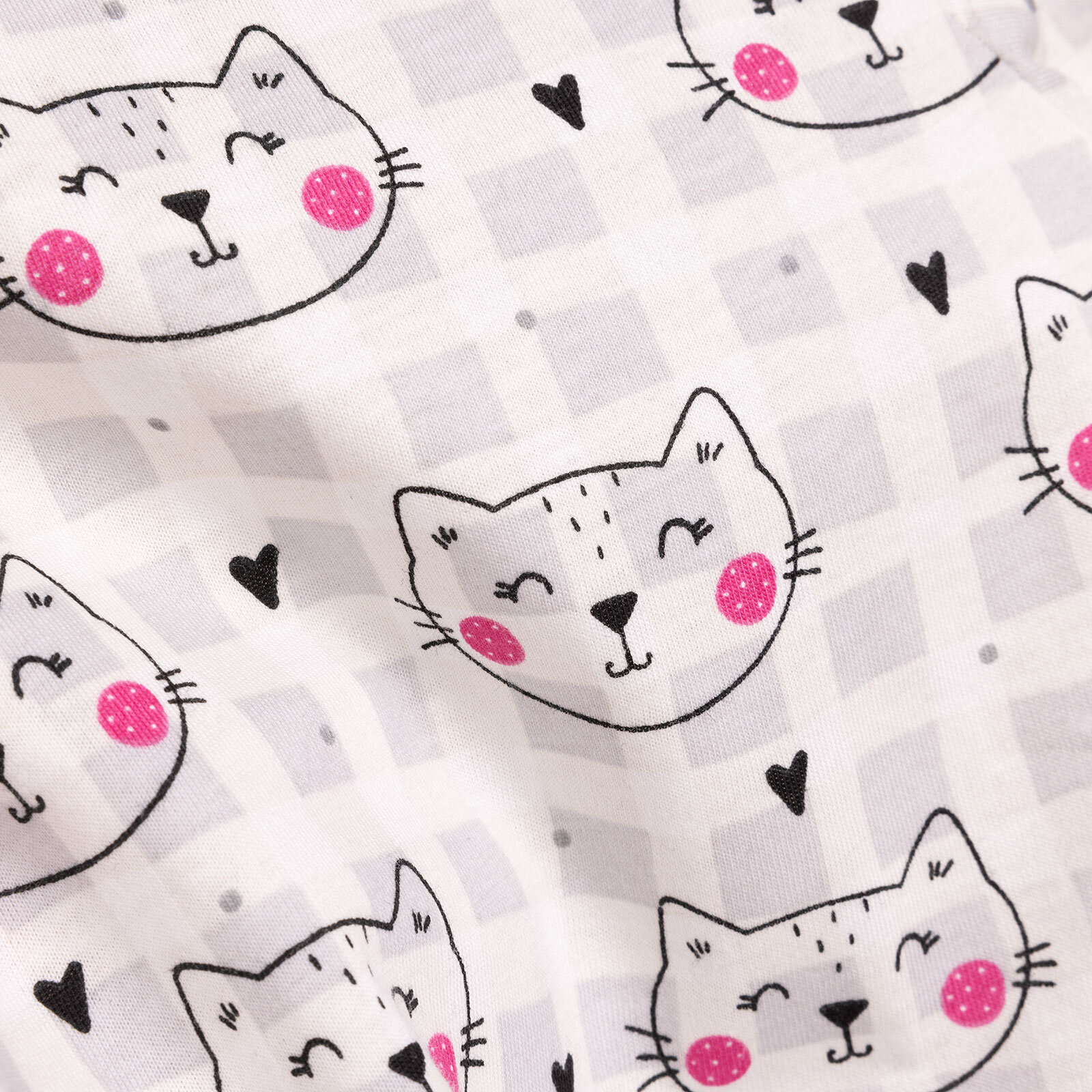 Kız Kedi Desenli Uzun Kol Pijama Takımı Kız Kedi Desenli Uzun Kol Pijama Takımı