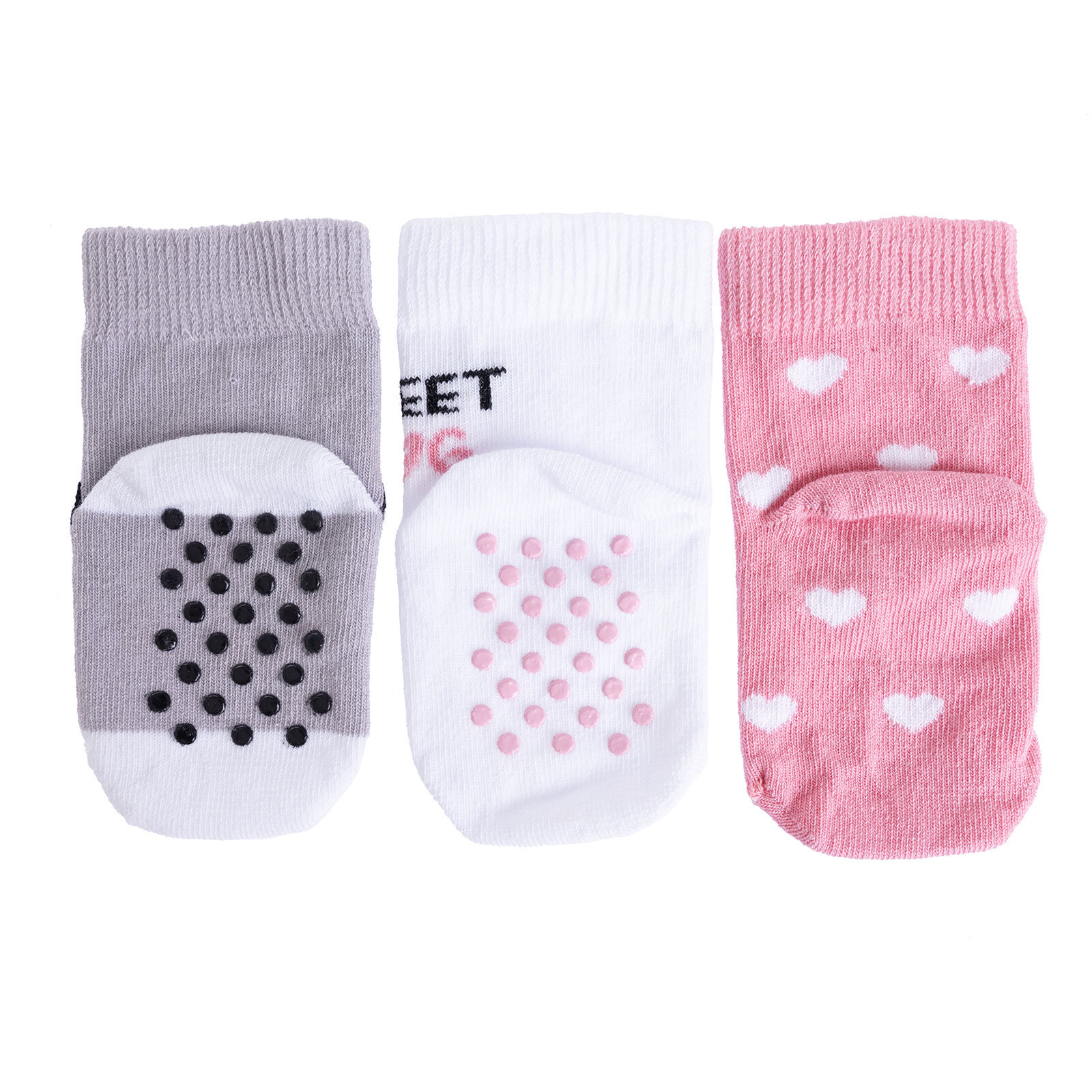 Kız Köpek Desen 3lü Kaydırmaz Çorap Kız Bebek