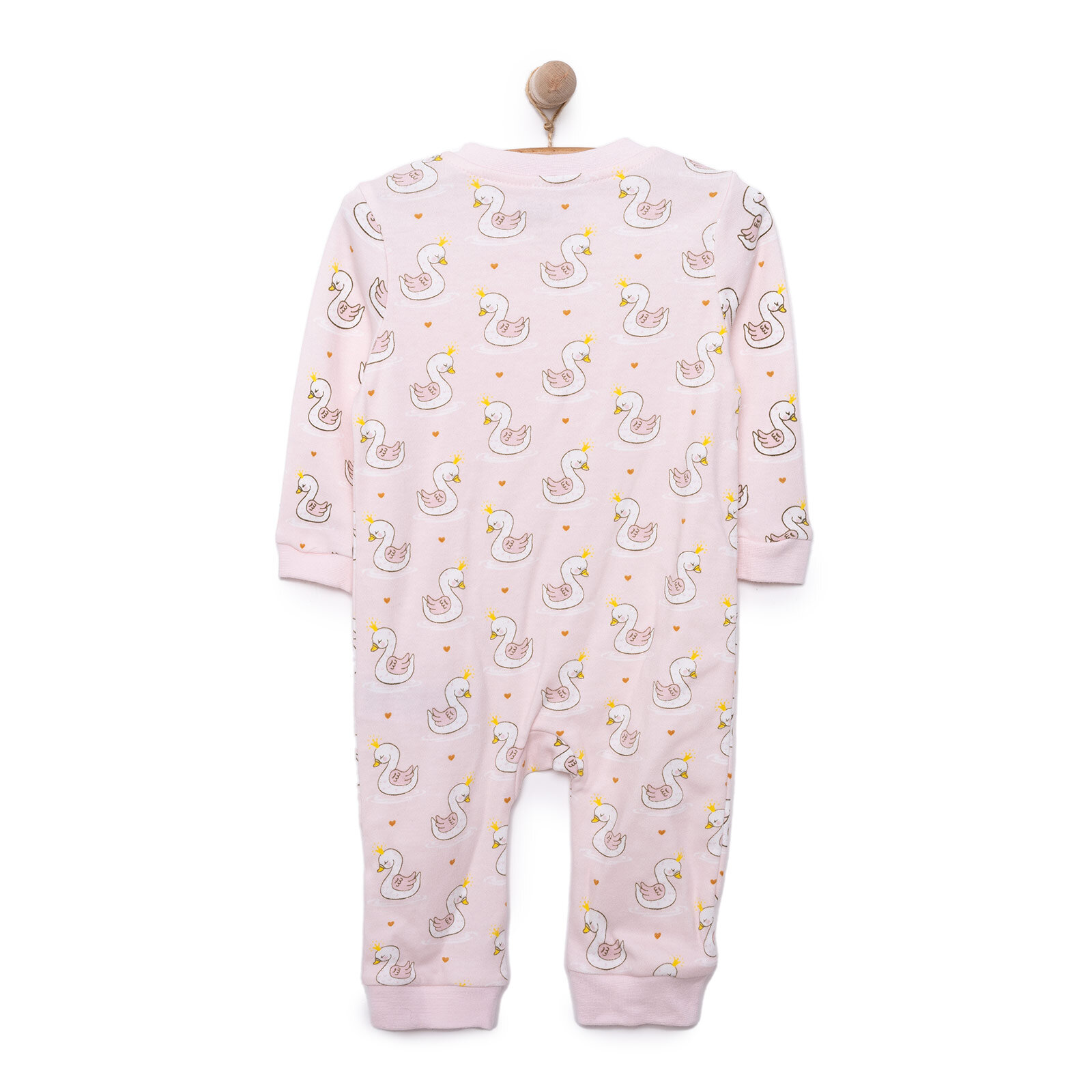 Kız Kuğu Desenli Fermuarlı Patiksiz Tulum