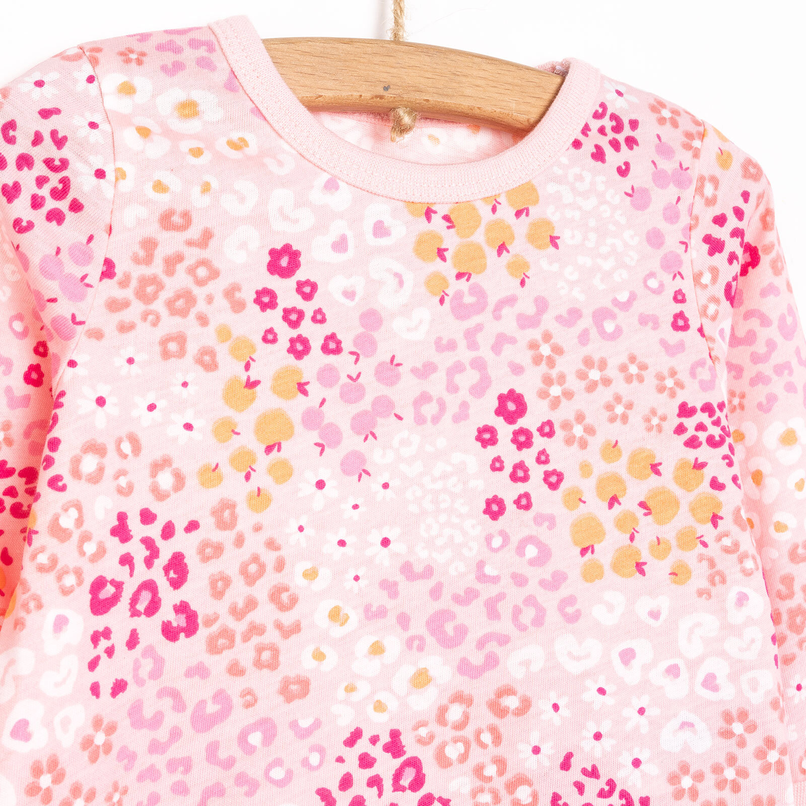 Kız Mini Çiçek Desenli Uzun Kol Pijama Takımı