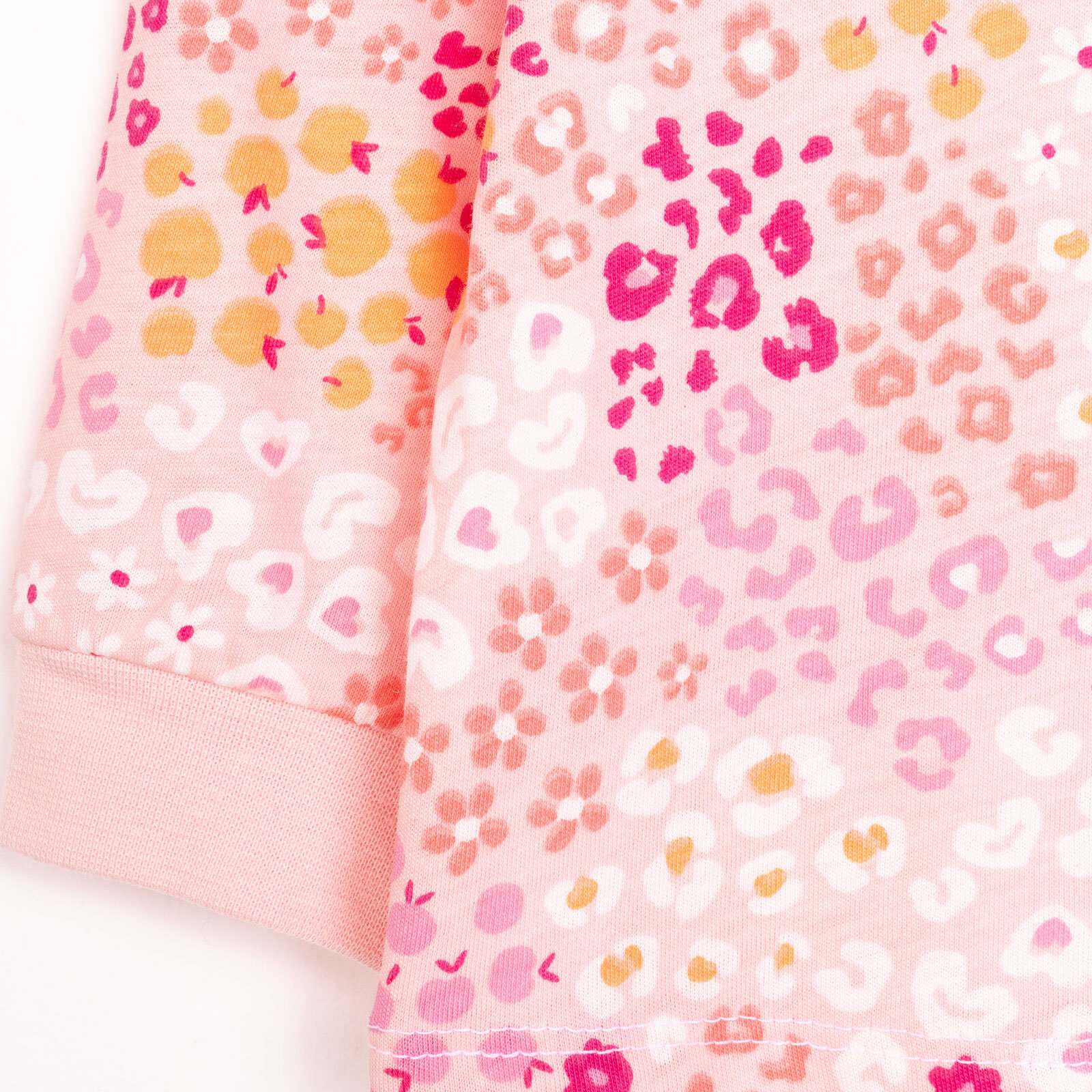 Kız Mini Çiçek Desenli Uzun Kol Pijama Takımı