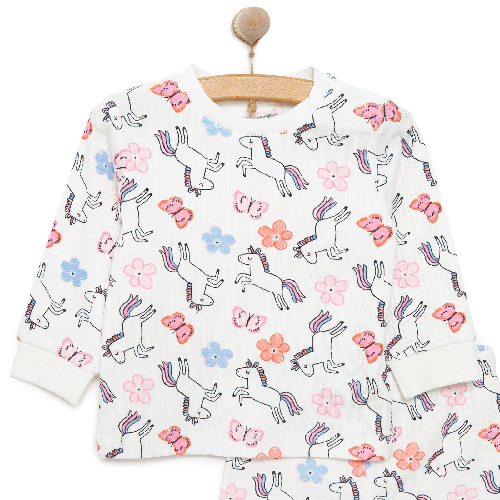 Kız Unicorn Desenli Uzun Kol Pijama Takımı Kız Unicorn Desenli Uzun Kol Pijama Takımı