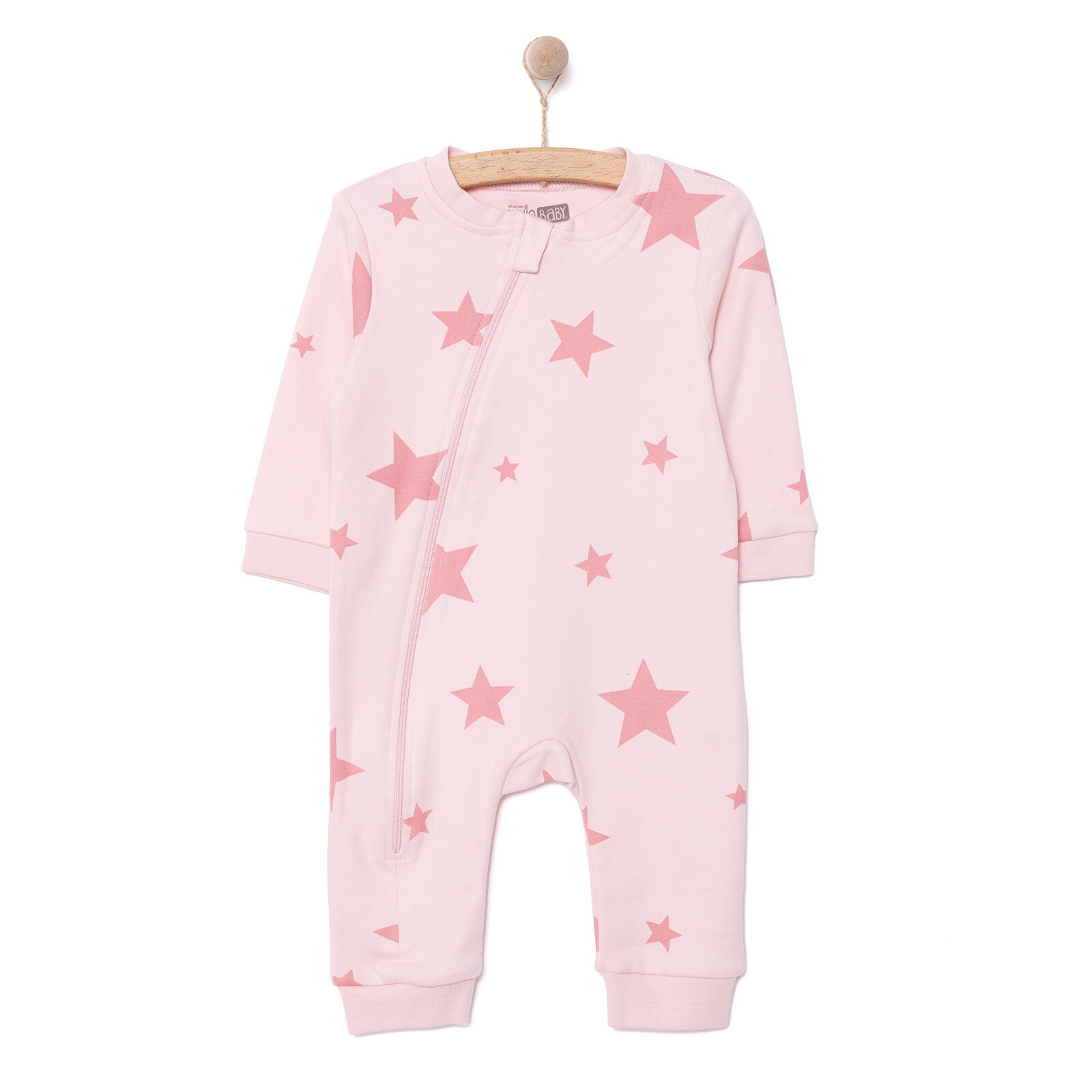 Kız Yıldız Desenli Fermuarlı Patiksiz Tulum