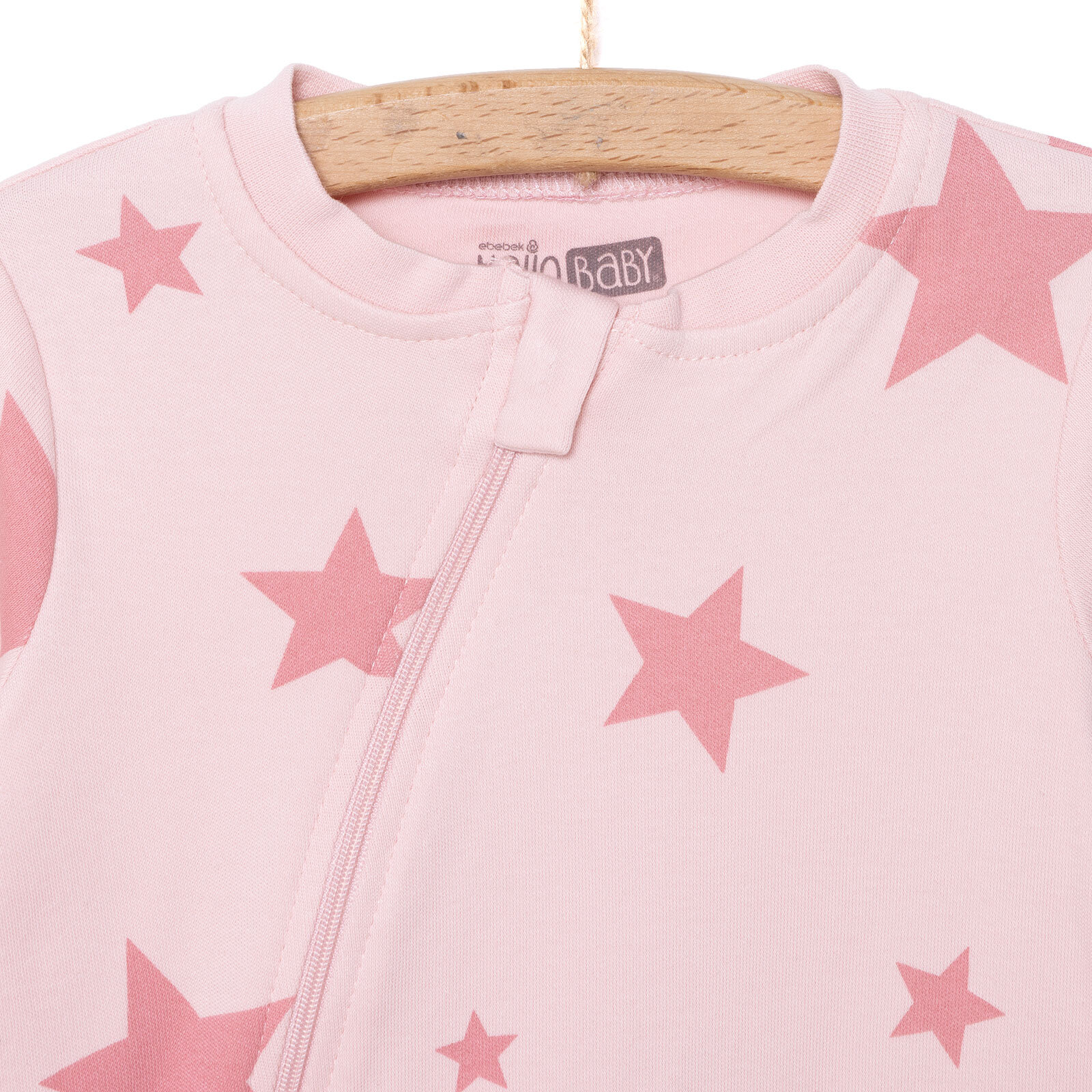 Kız Yıldız Desenli Fermuarlı Patiksiz Tulum