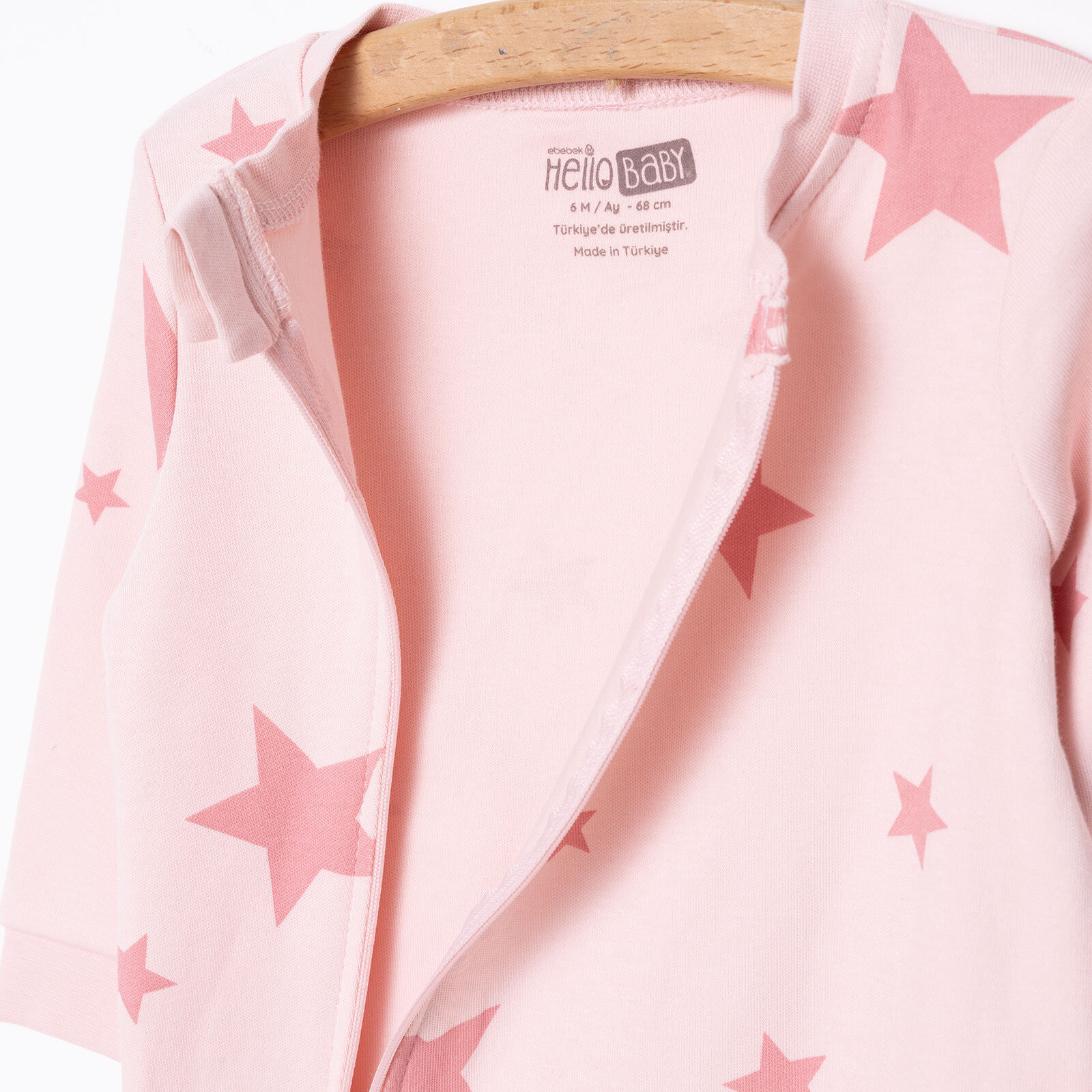 Kız Yıldız Desenli Fermuarlı Patiksiz Tulum